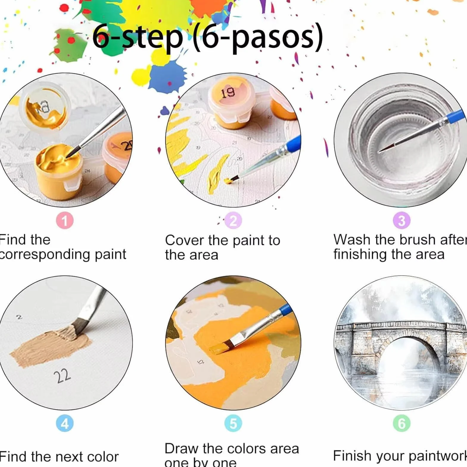 Pintar por Numeros Adultos Árbol, Pintar por Numeros Niños Kit Manualidades Adultos Puente Cuadros para Pintar por Numeros Pintura Acrílico, Cuadros Decorativos Regalos Para Mujer 80X160cm 7w-6-5