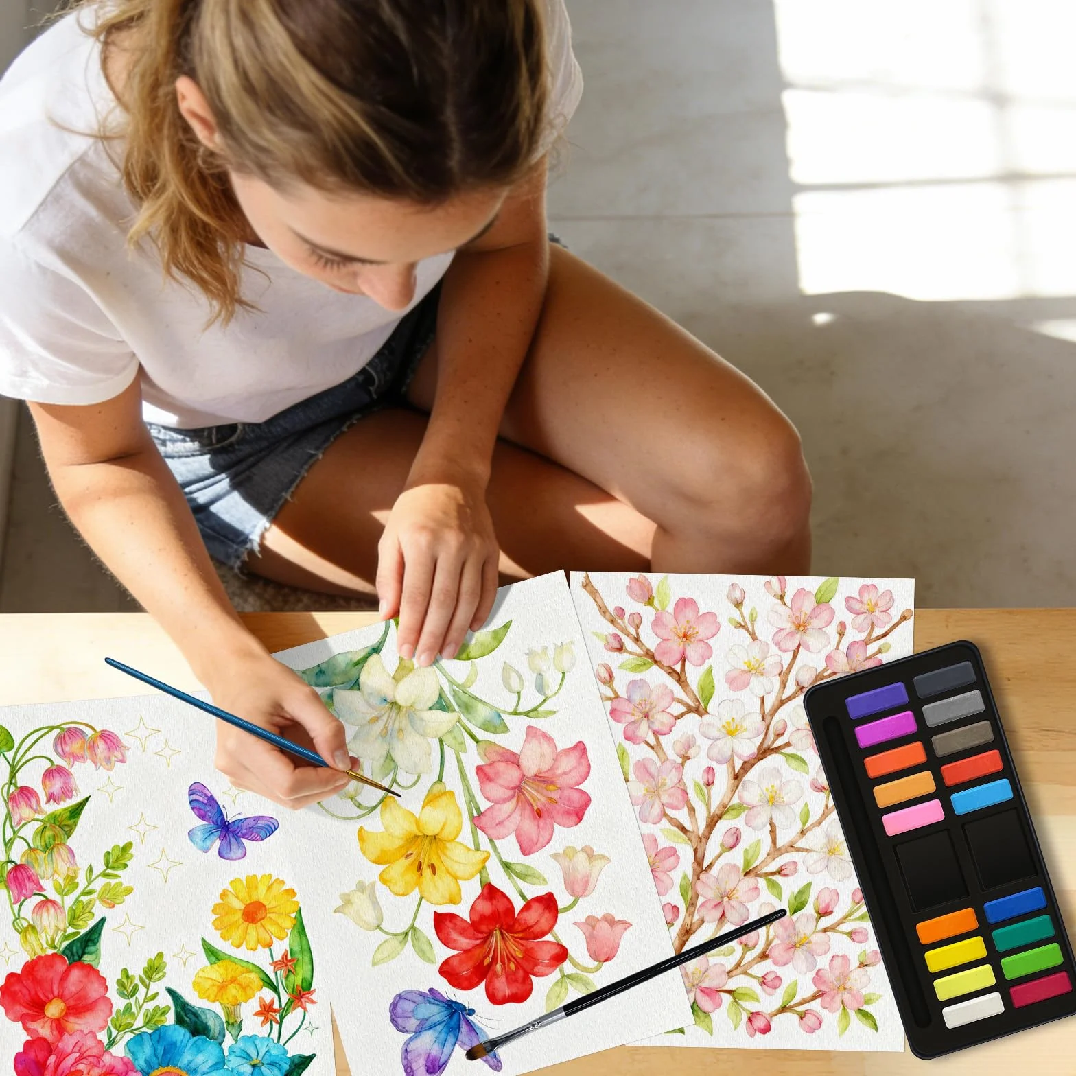 Elfew Libro de Acuarela 18 Colores, Juego de Pintura para Adultos y Principiantes