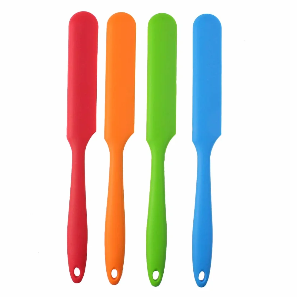 Sumersha Juego de 4 espátulas de silicona resistentes al calor para repostería, mantequilla, espátulas, para mezclar baquetas, rascador antiadherente, flexible, herramienta de cocción para horno, 4