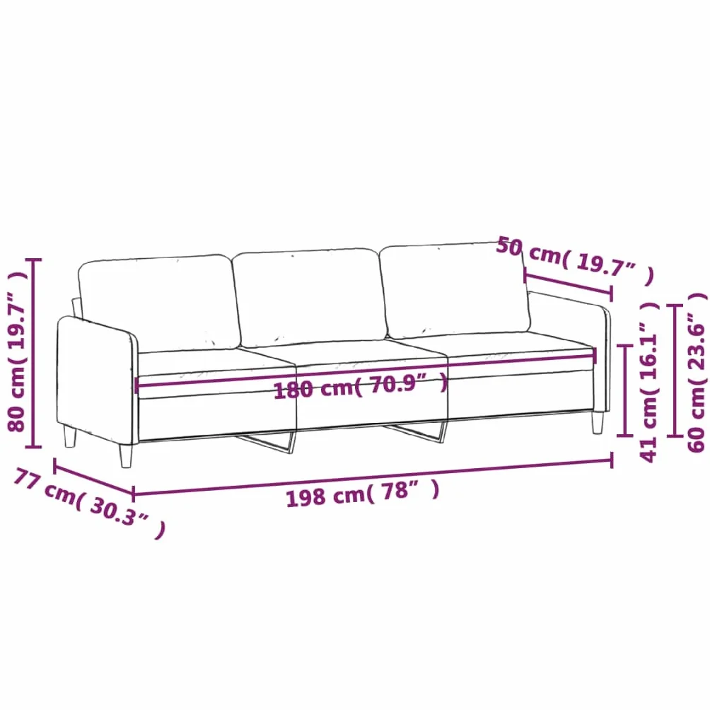 Sofá de 3 plazas Terciopelo Gris Oscuro 180 cm, Sofá con Reposabrazos Respaldo, Sofá Biplaza Tapizado