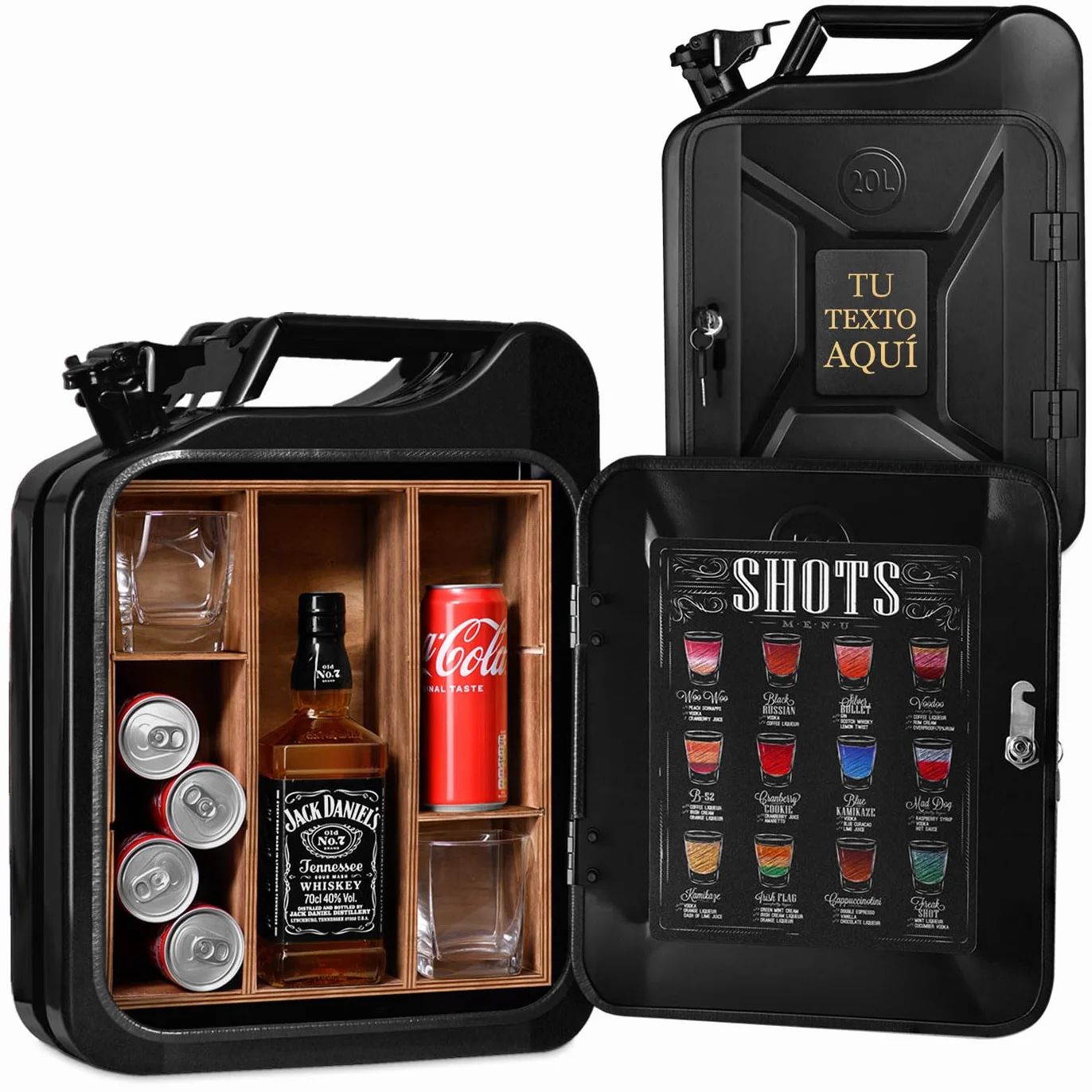 Maverton Whisky Mini Bar Cabinet 20 l - Gabinete de Bar Personalizado con Clave - Compacto para Viajes- Regalos Originales para Hombre Padre Amigo Abuelo Marido Jefe Día del Padre