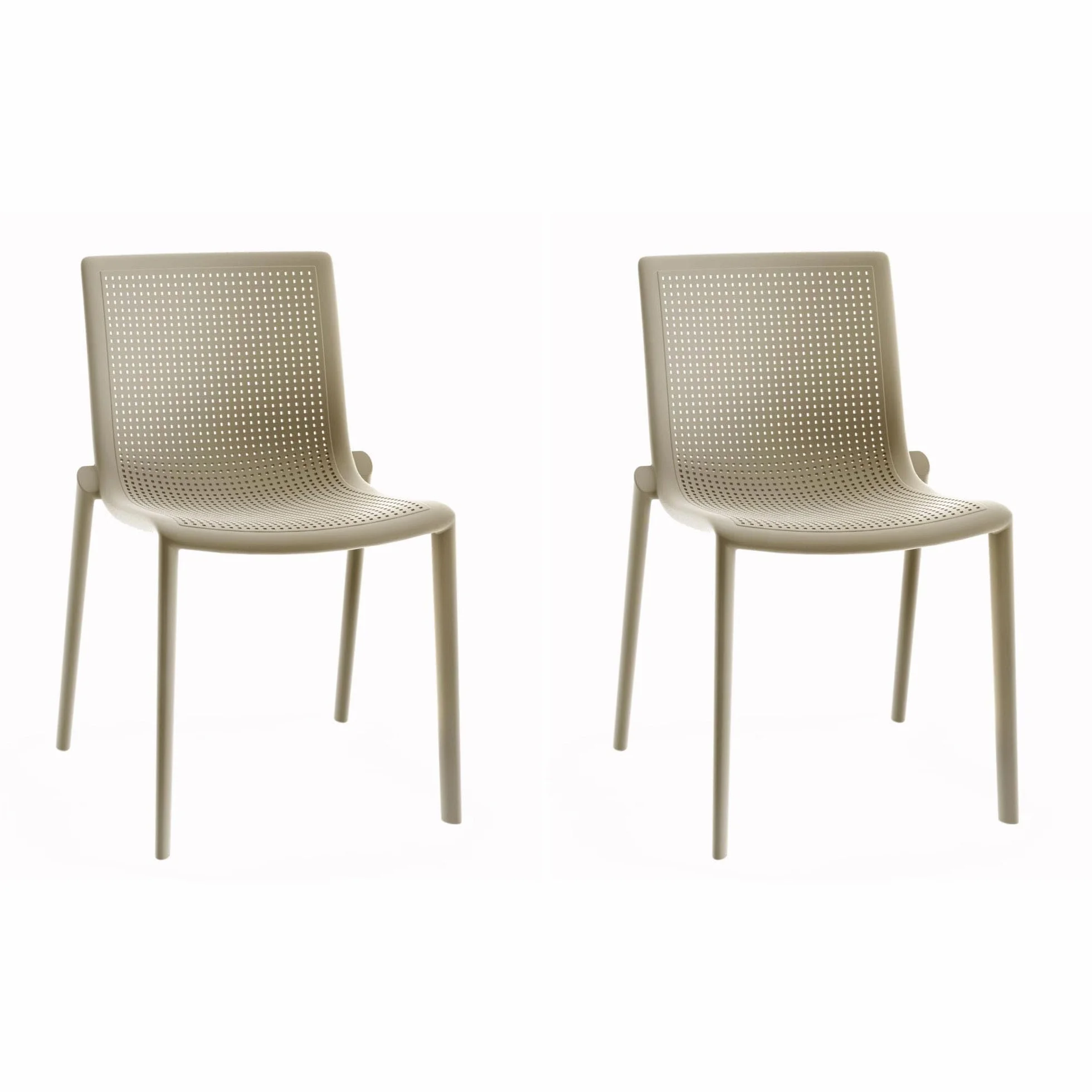 Resol Set de 2 sillas de diseño Beekat para Interior, Exterior, jardín - Color Arena