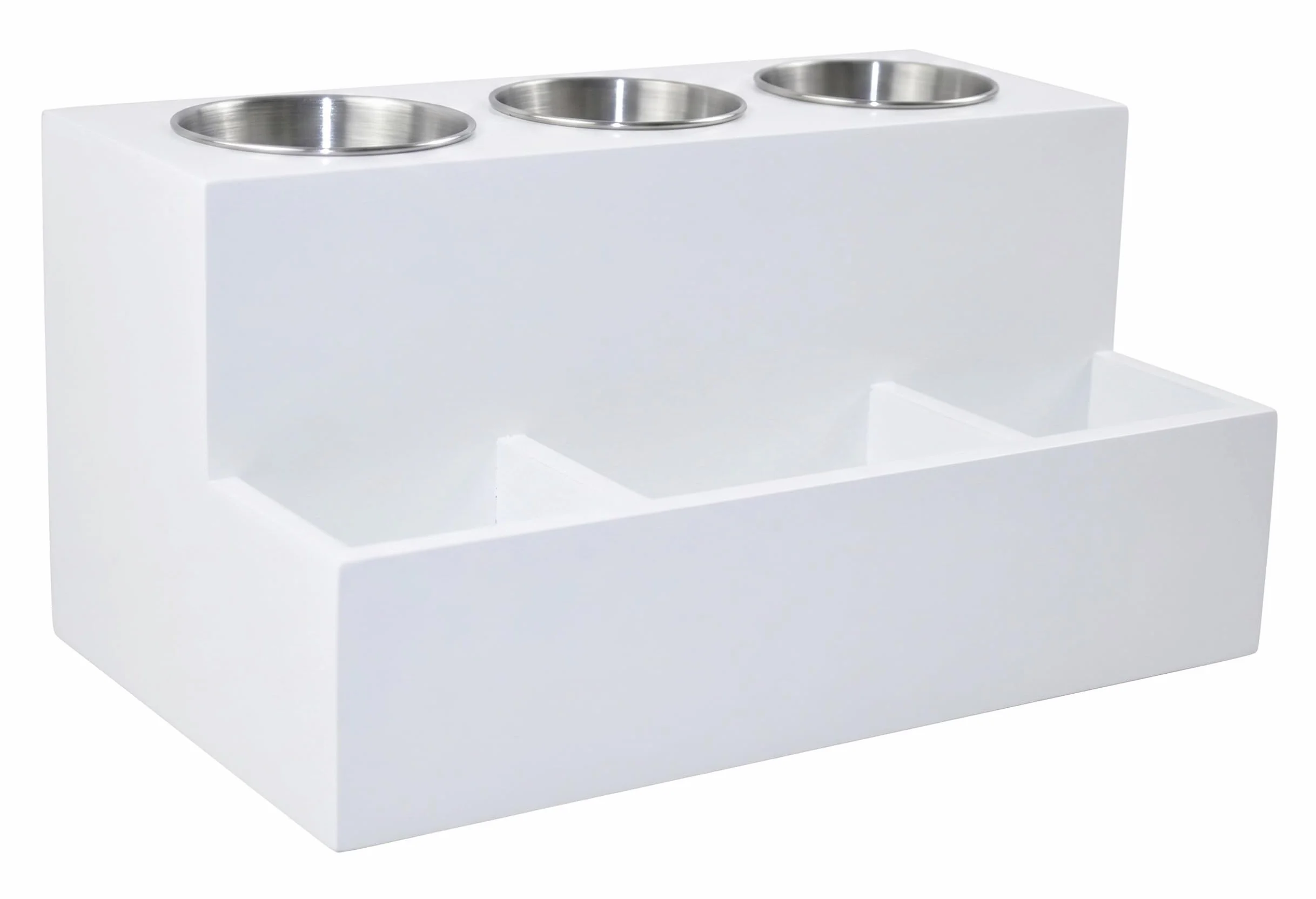 Organizador de herramientas para el pelo, y estilo del pelo, la planchita alisadora,el rizador el organizador de brochas, Montaje en pared o siéntese en el mostrador para Tocador, Baño-Blanco