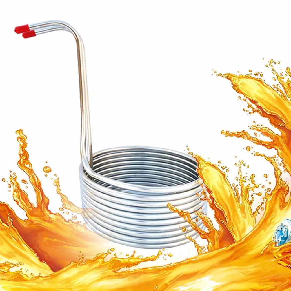 LOVIVER Enfriador Enfriamiento Tubería de Cervecería Suministros de Cocina Enfriador Hidráulico Serpentín de Enfriamiento de Cerveza