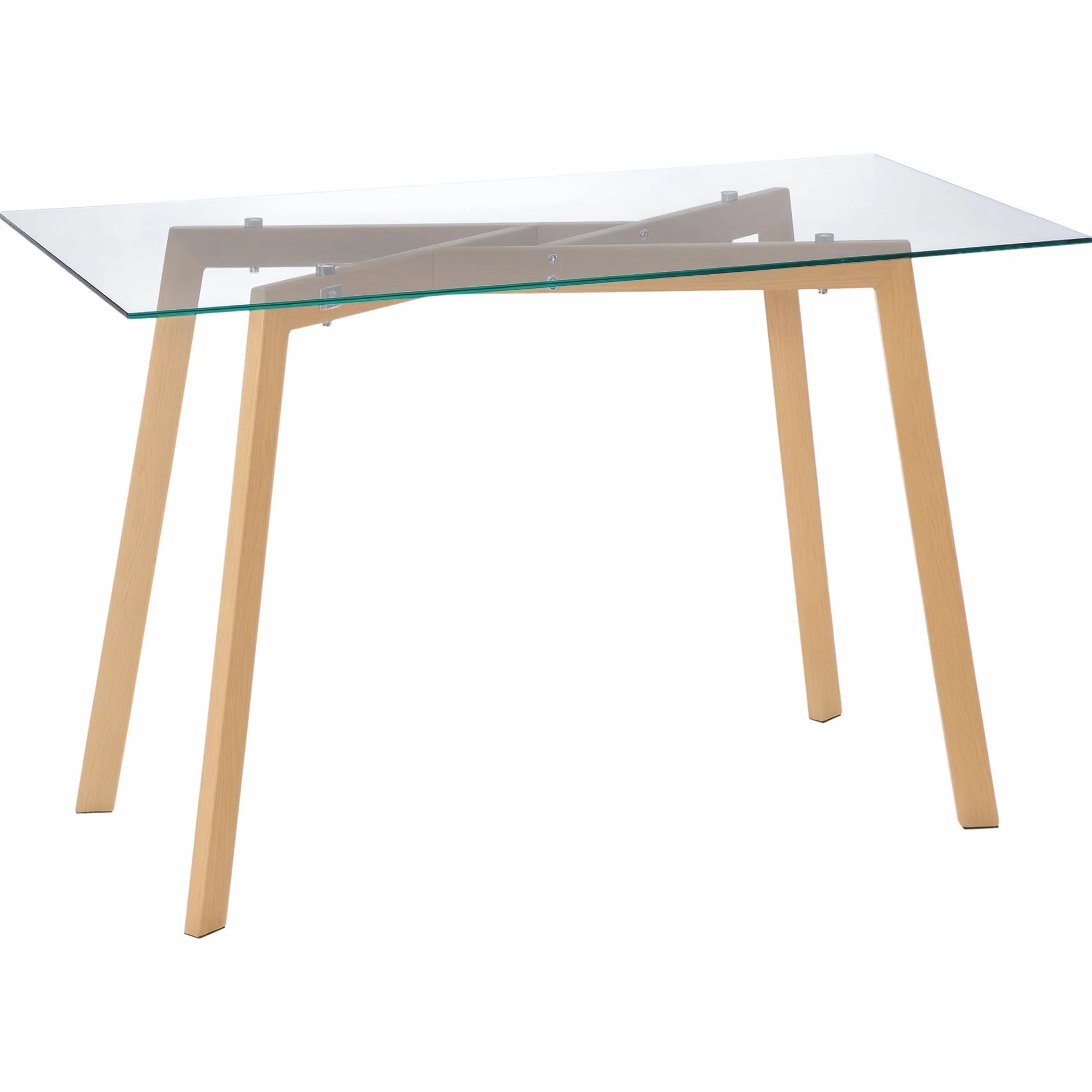 HOMCOM Tavolo da Pranzo Rettangolare per 4 Persone MAX Vetro 120x60x76 cm | Tavolo da Pranzo in Vetro Temperato e Acciaio, per Cucina, Soggiorno