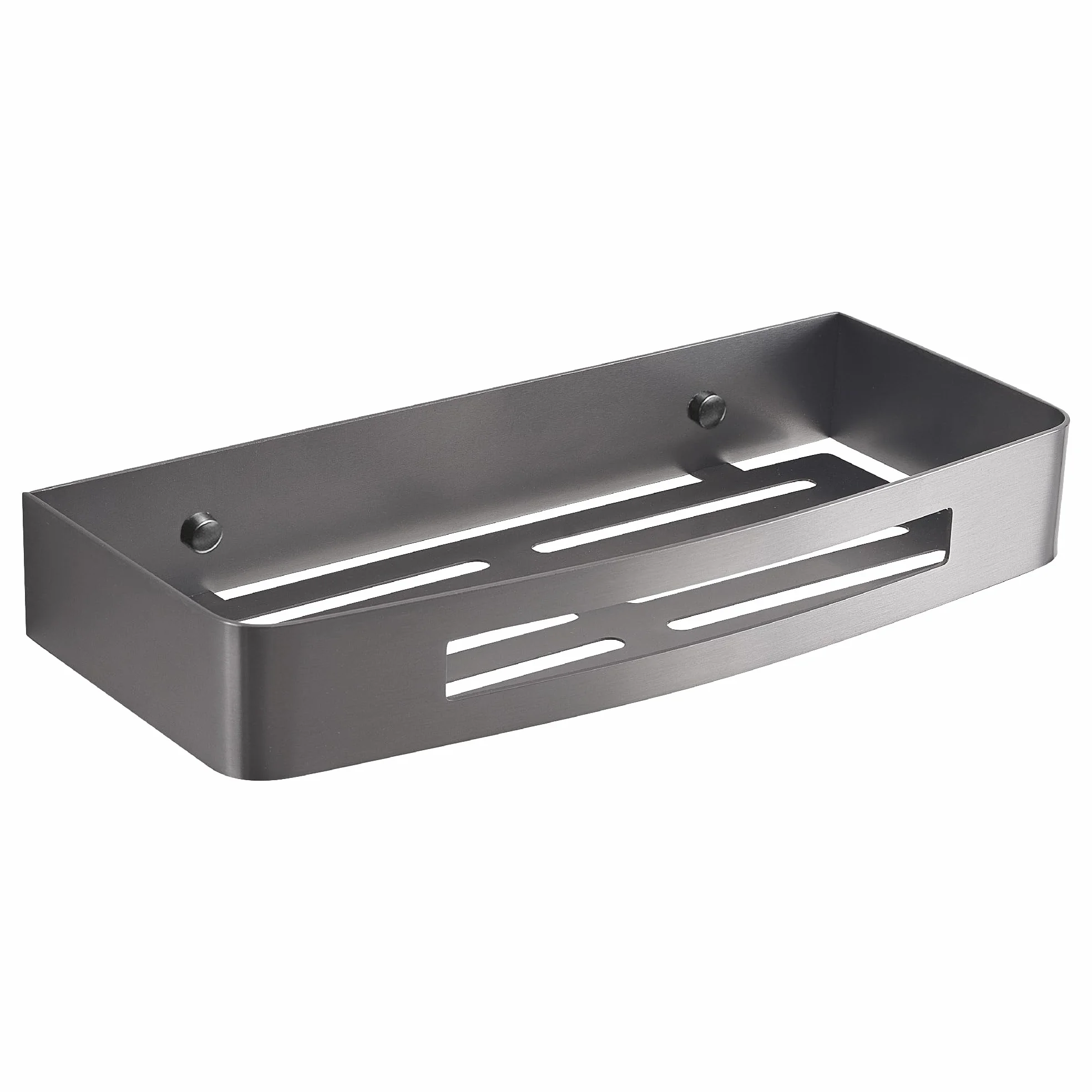 Gedy NERVA Cesta ducha, estante ducha, Acero inox AISI 304, Gun Metal, 30 x 12,8 x 4,5
