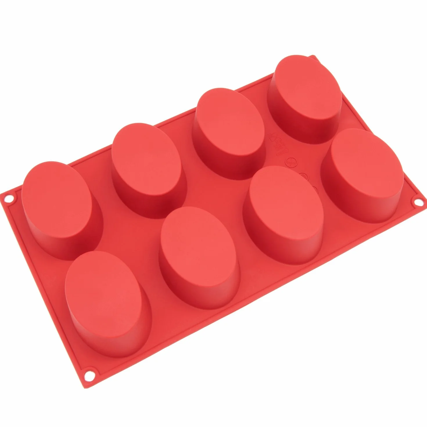 Freshware 8-Cavity Oval Cake Silicone Mold and Baking Pan