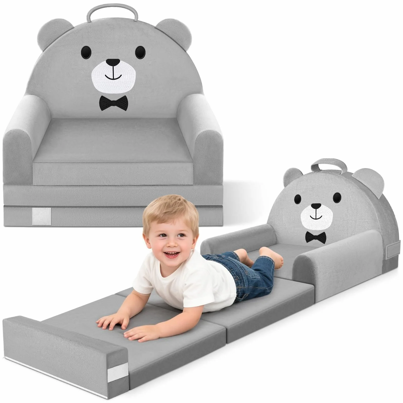 Sofá Infantil, 2 en 1 Silla Plegable para niños, Suave sofá de Terciopelo de Cristal para los niños pequeños para el Dormitorio, Sala de Estar