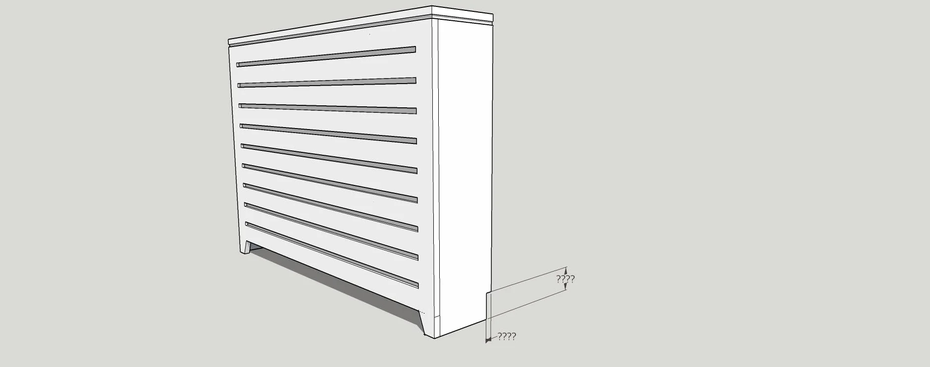 Cubre radiadores lacados. Diferentes Medidas. También fabricamos a Medida. Consultar: info@greca.info Tfno 948312264 (94 * 19 * 87 cms)