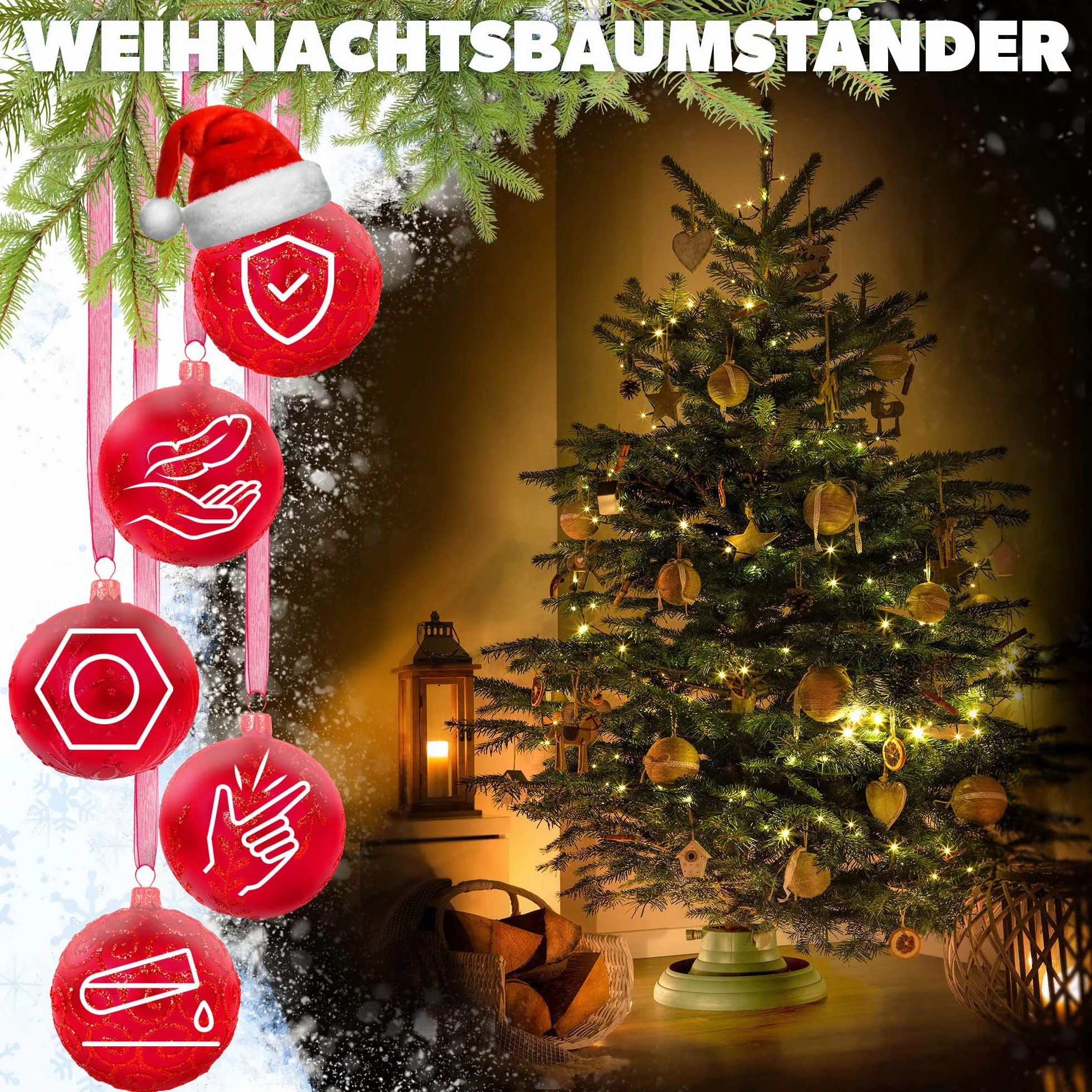 KADAX Soporte para árbol de Navidad con depósito de agua, estable de plástico resistente para árboles, moderno soporte para árbol de Navidad, varios tamaños, verde (altura del árbol de hasta 2,5 m)