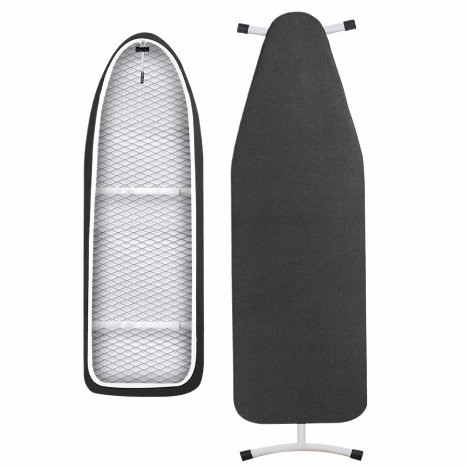Funda para tabla de planchar resistente al calor, de algodón, acolchado reflectante, 140 x 50 cm, color negro, diseño resistente a las quemaduras para un planchado eficiente