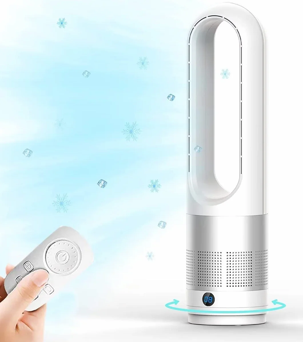 Ventiladores de torre sin aspas para el hogar,ventilador de enfriamiento de 40W,ventilador de torre oscilante de 80° con control remoto,8 velocidades,temporizador de 8 horas,pantalla LED,silencioso