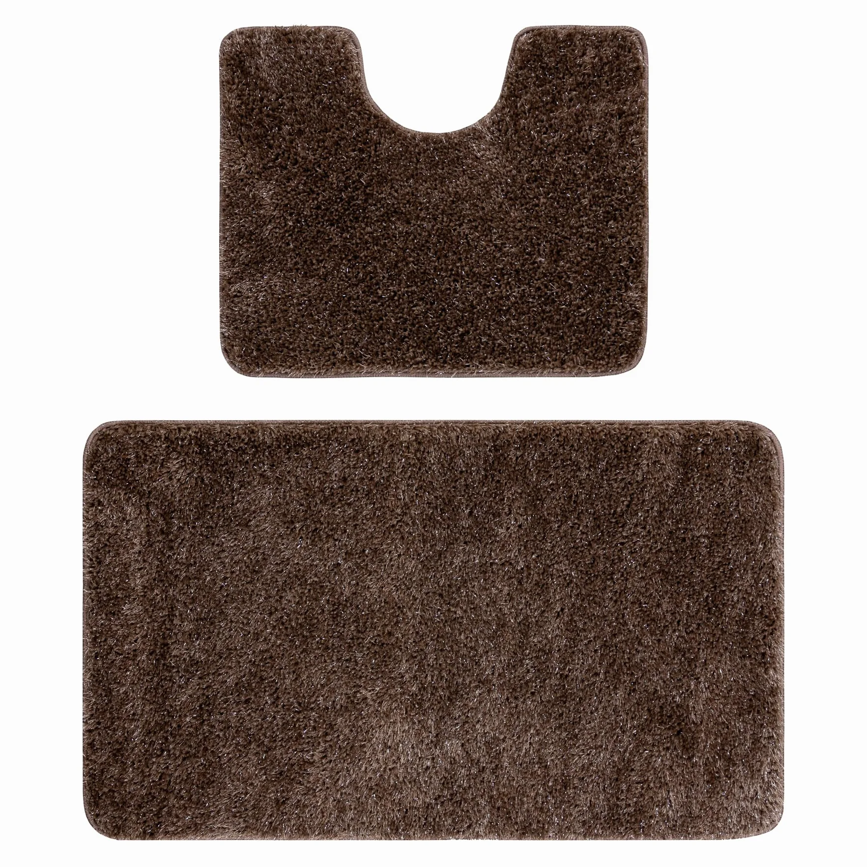 rugsx Set 2 alfombras de baño Synergy, Glamour, Alfombra baño Antideslizante, Suave y Lavable, Beige 60x100 cm