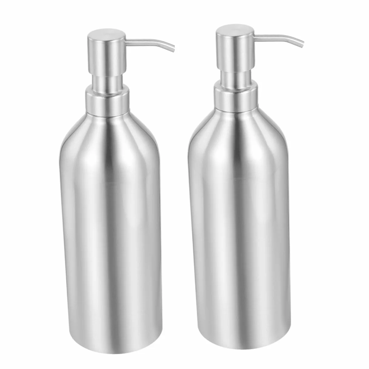 Cabilock Dispensador de Jabón Recargable Diseño Recto y Hombro Curvo de Acero Inoxidable 700ml 2piezas Fácil de Presionar para Baño y Hotel