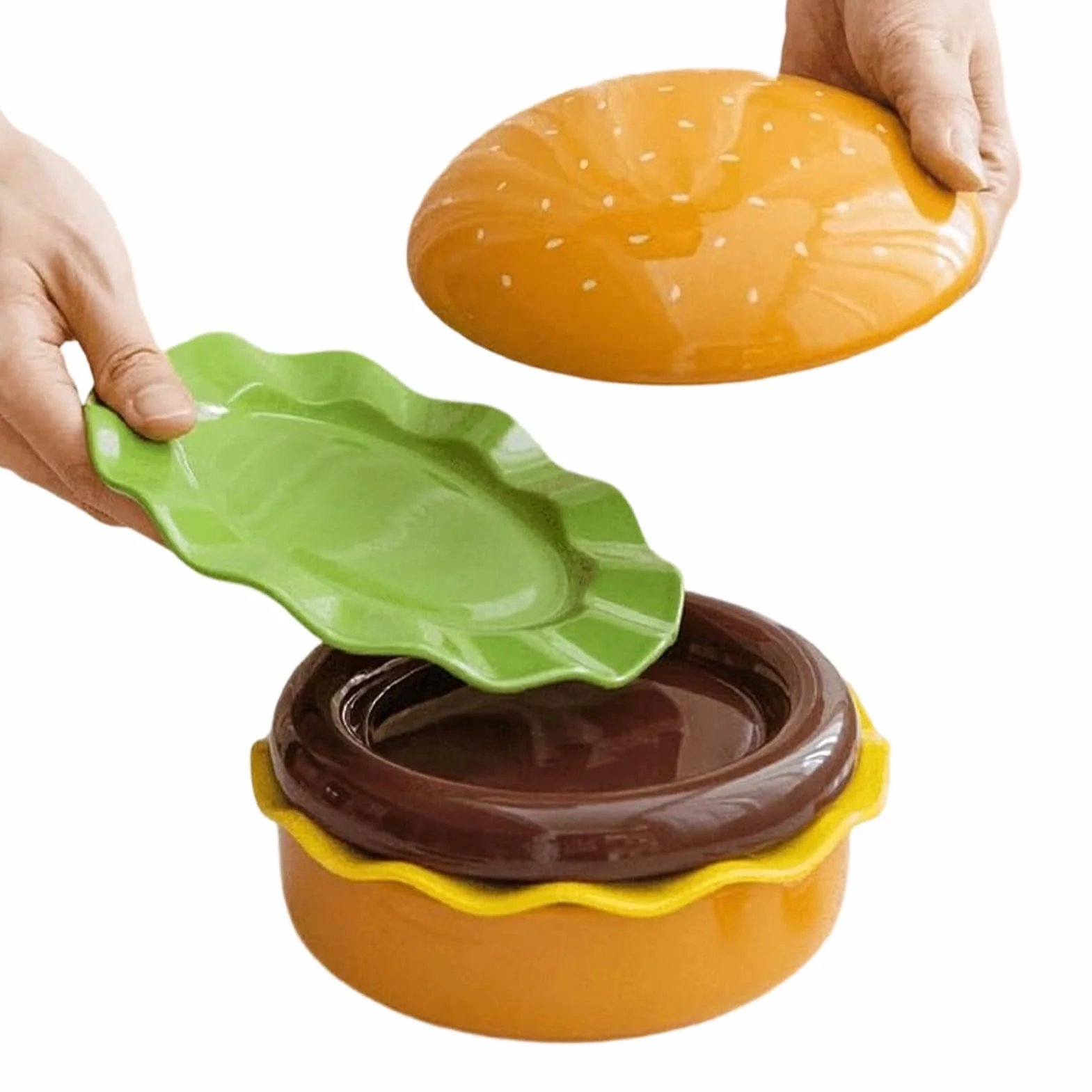 Platos de hamburguesa Vajilla cerámica apilable apta para microondas | Set platos cocina y bandeja servir Para aperitivos, sushi, postre, comida, hogar, cocina, apartamento, camping, picnic,