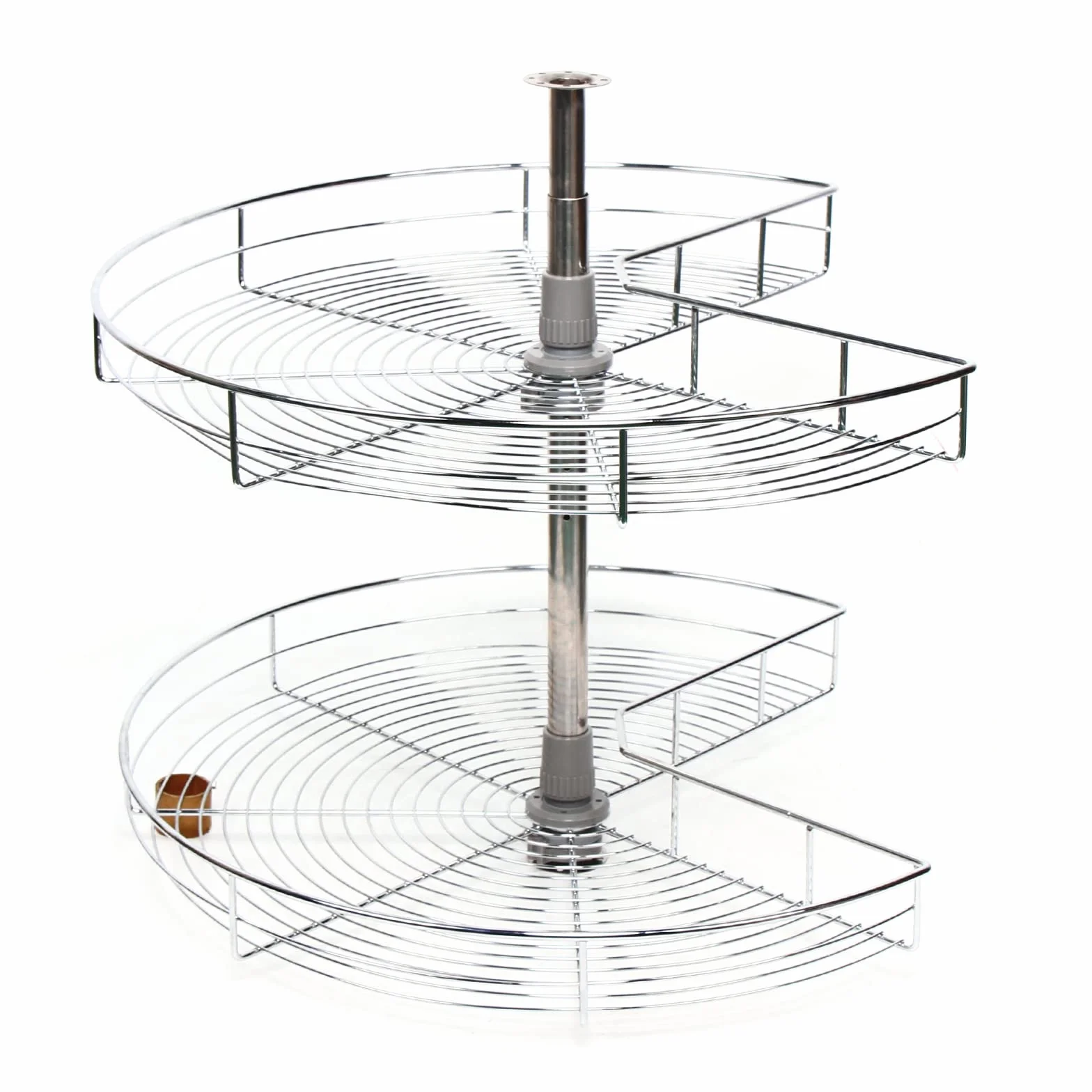 Armario de carrusel de 2 niveles, cesta giratoria de 270°, altura ajustable, 56,5 – 79 cm, plato giratorio organizador para armario de cocina, estante giratorio para especias