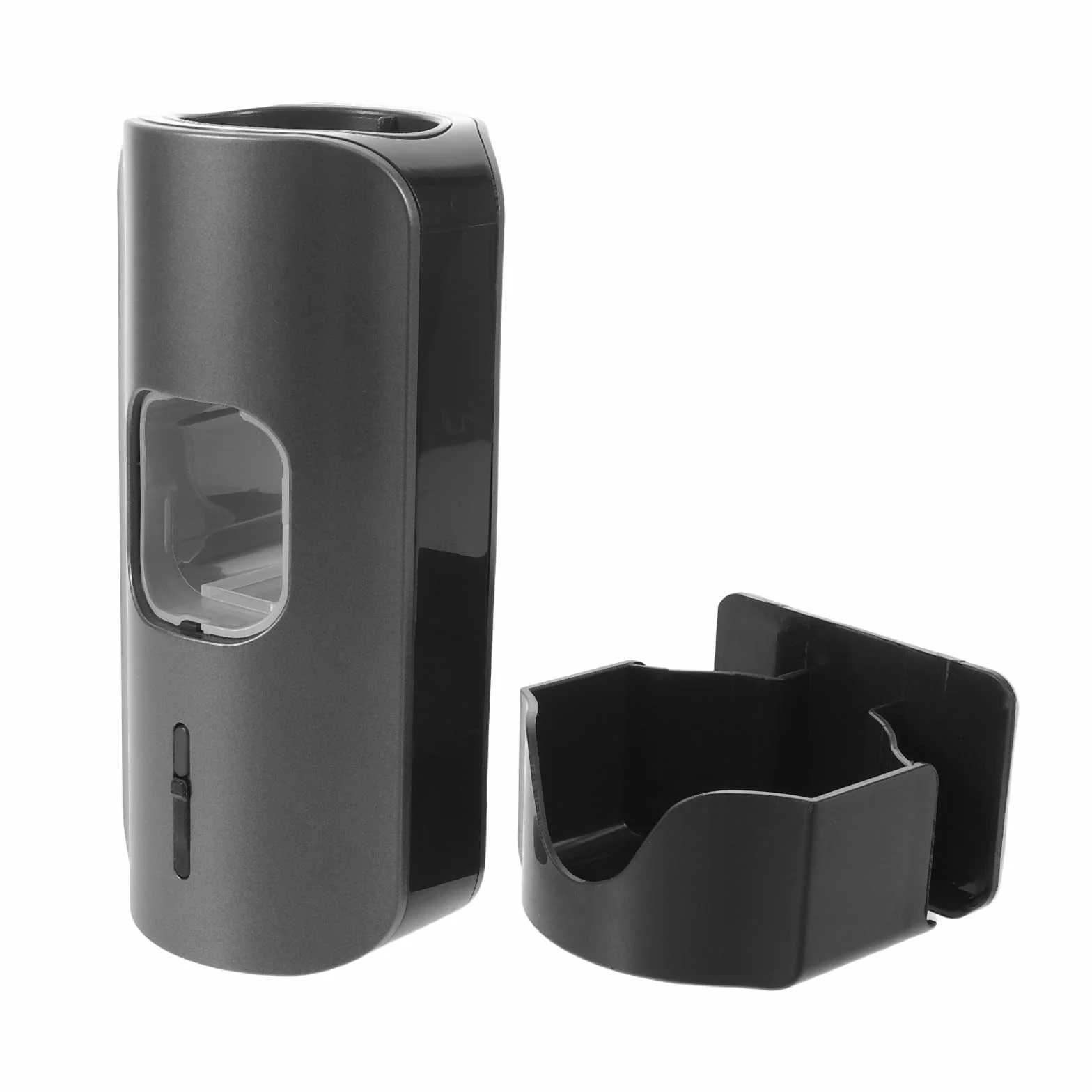 Ipetboom Dispensador Automático de Pasta de Dientes Plástico sin Taladro con Soporte para 2 Cepillos Negro, Ajuste de 3 Niveles y Montaje en Pared para Baño en Casa u Hoteles