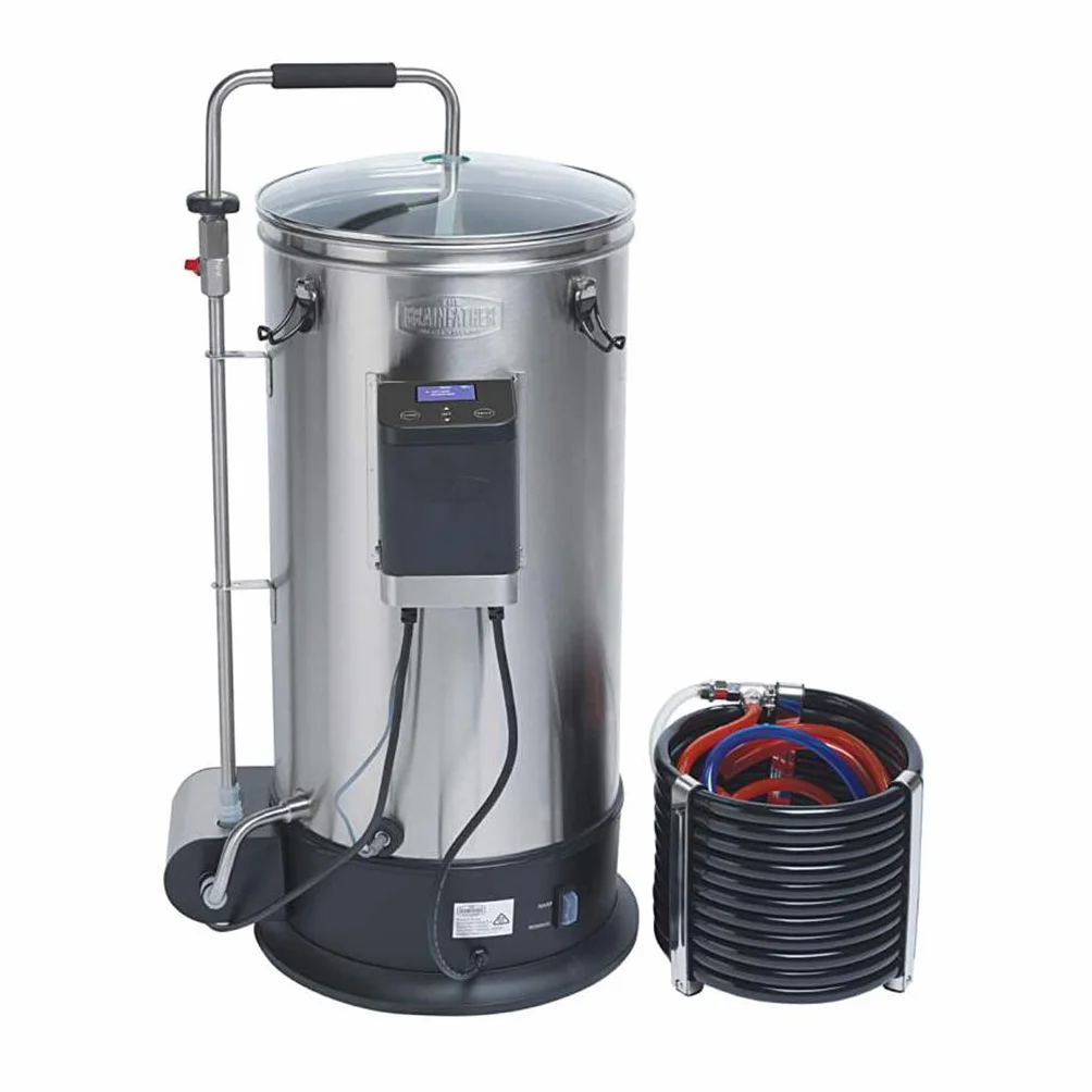 Connect - Sistema de elaboración de cerveza de acero inoxidable, 30 L de capacidad, potente bomba magnética, enfriador de mosto a contracorriente, compatible con Grainfather Connect App,