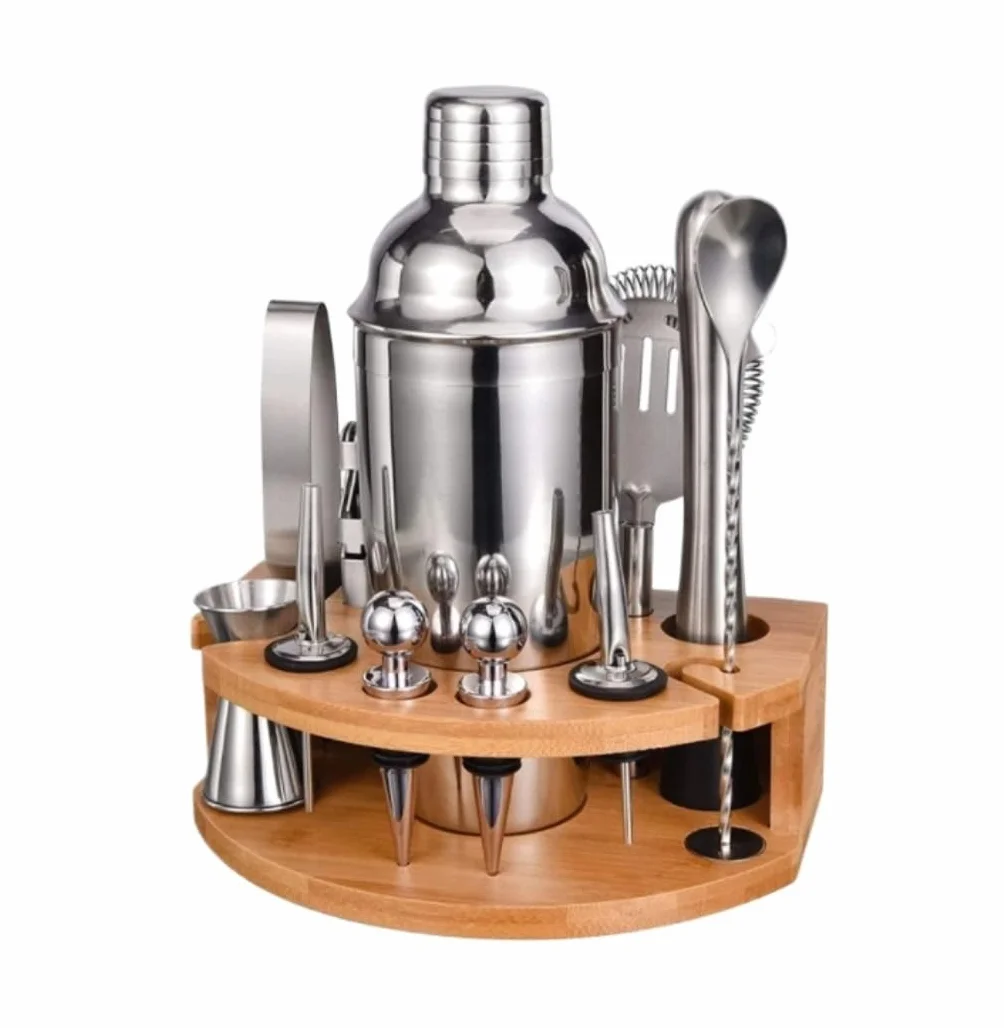 Juego de Coctelera Kit de Coctelería Kit De Coctelera De 12 Uds., Herramienta Ba De Acero Inoxidable, Kit De Barman, Kit De Batende Para Principiantes, Vertedor De Cóctel Coctelera para Cócteles Cocte