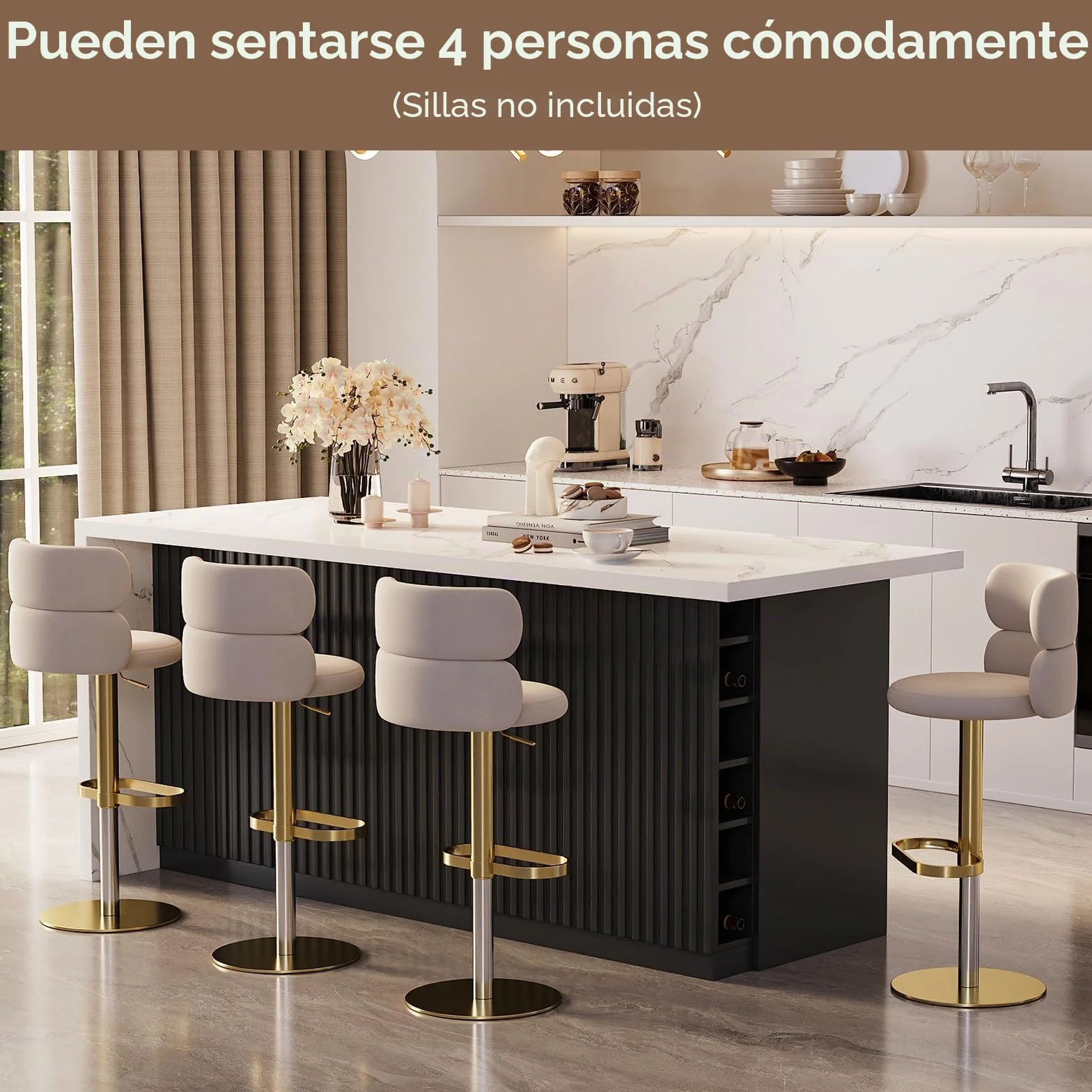 Homary Ila de Cocina con Almacenamiento múltiple para Cocina y Comedor, 183cm x 80cm