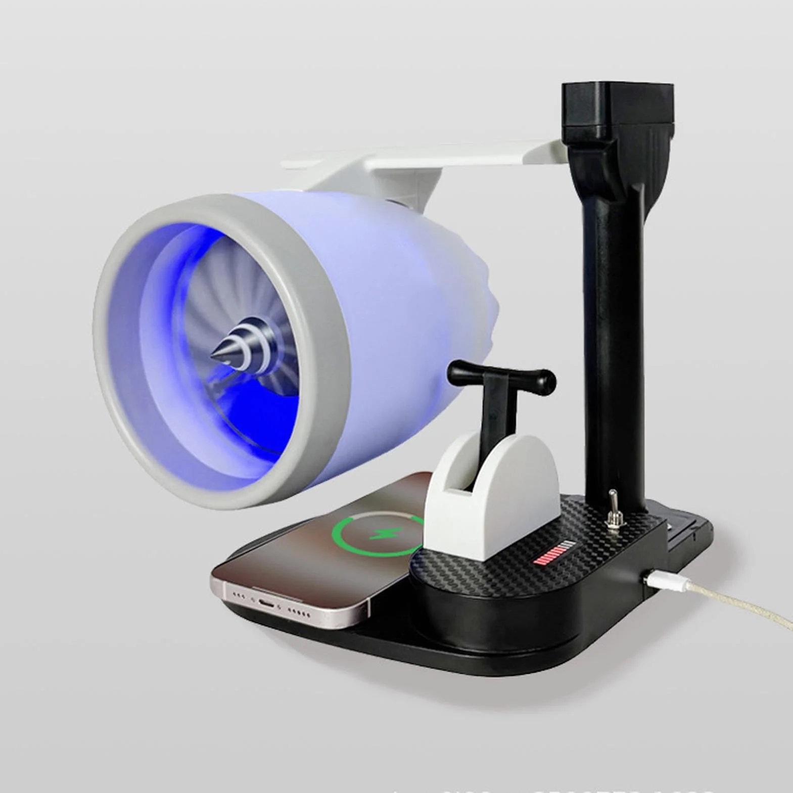 GOWENIC Ventilador de Escritorio Definitivo con Humidificador 3 en 1, Ventilador con Forma de Motor de Velocidad Ajustable de 4000 Rpm para Escritorio de Oficina, Ideal para Uso en el Hogar y la