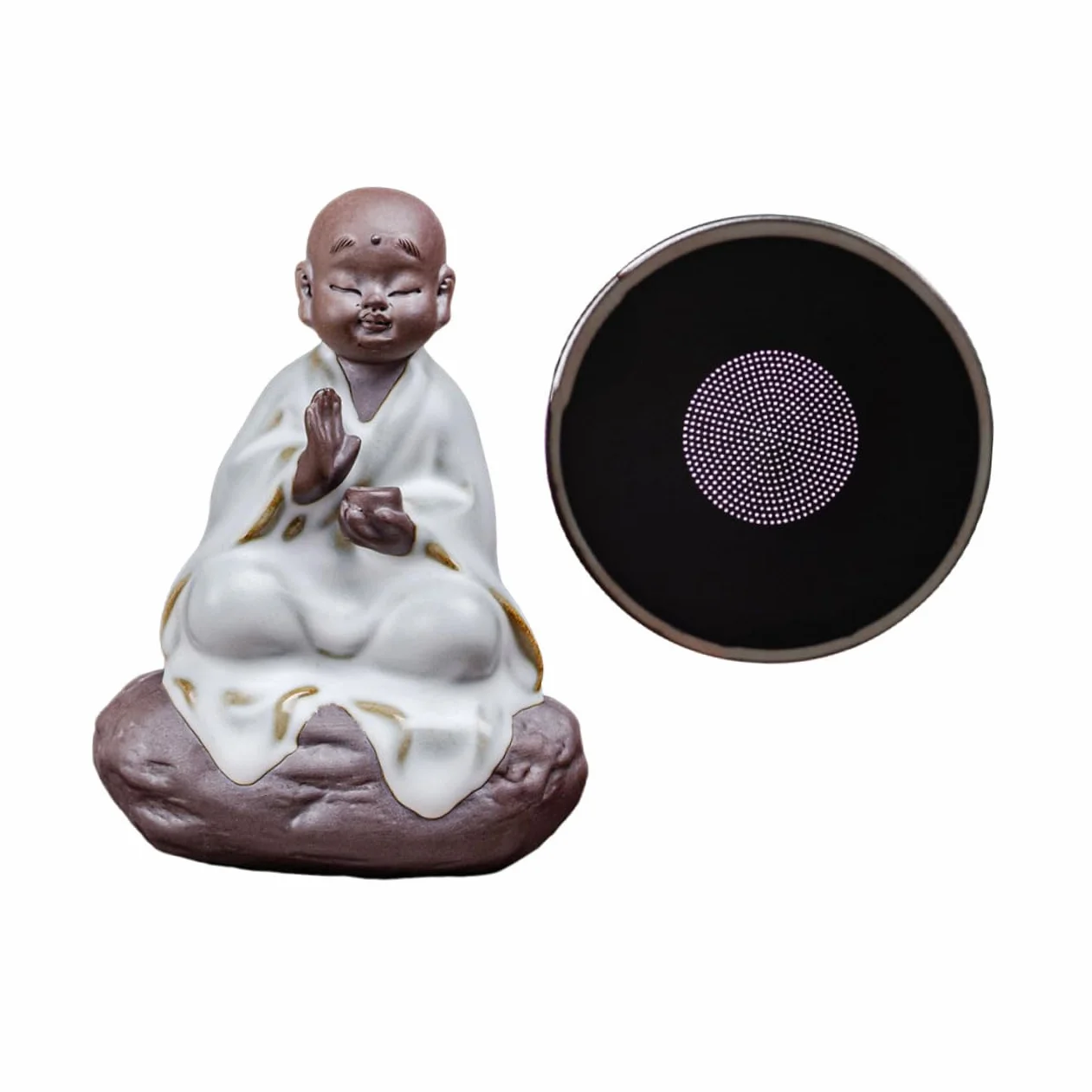 1juego Infusor De Té Cerámico Miniatura Diseño De Buda Accesorios Para Ceremonia Del Té Compacto y Ligero Para Decoración Del Hogar Para y Uso Personal