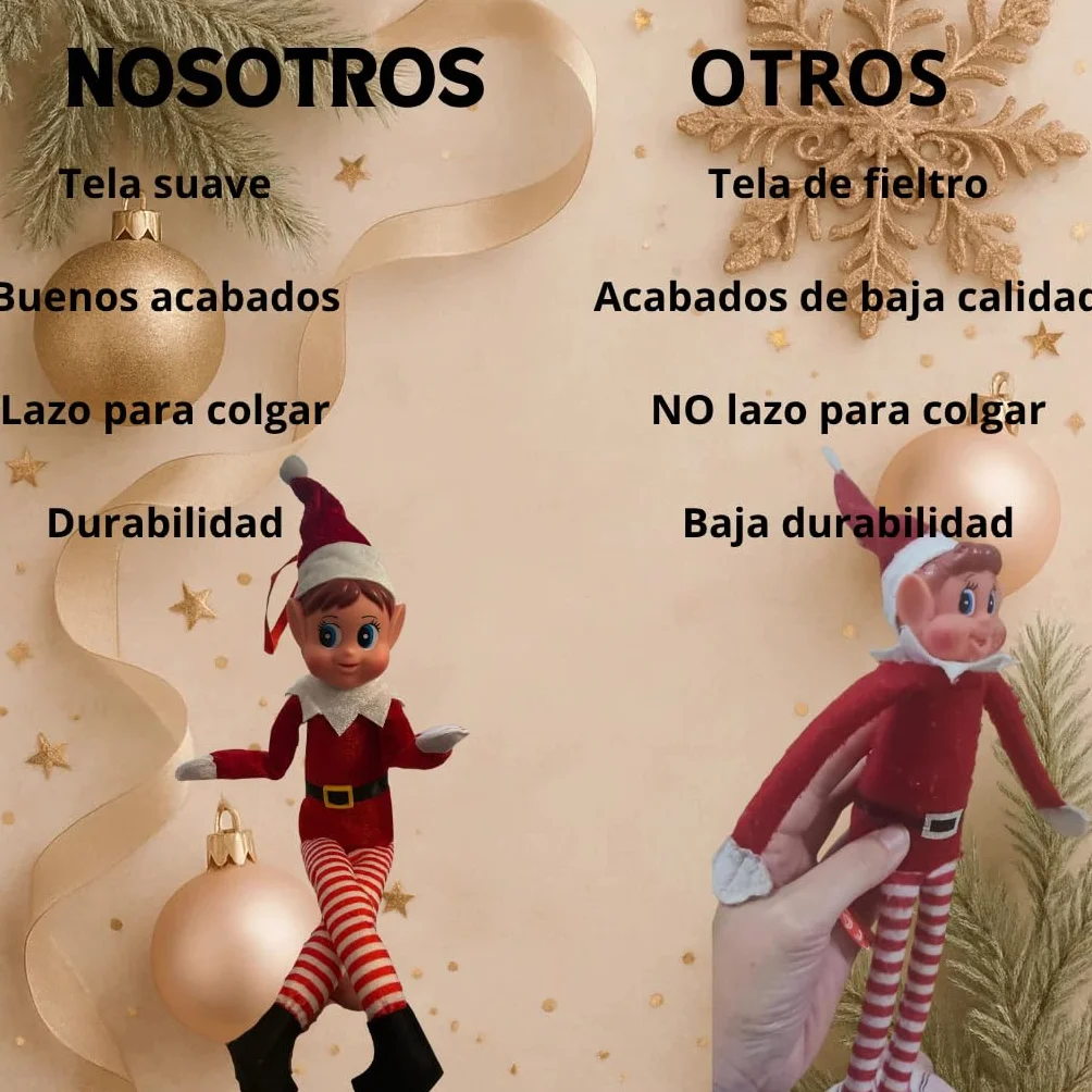 Duende Travieso Navidad Decoración con Calendario de Travesuras