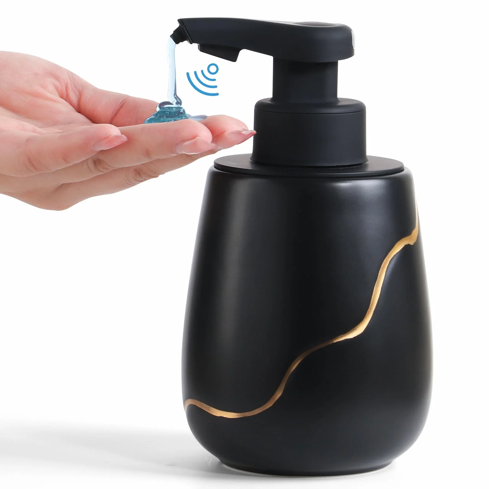 BosilunLife Dispensador automático de jabón para baño, dispensador de jabón líquido manos libres, dispensador de jabón eléctrico inteligente, sin contacto, con bomba impermeable, dispensador de jabón