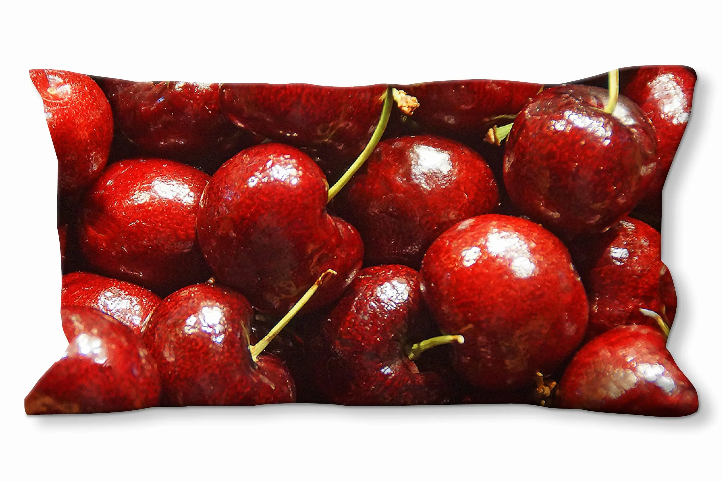 Juego de Fundas de cojín con Foto (2 Unidades) 80 x 40 cm | a juego con el mural - Cojines decorativos - Diseño: frutas 8 - cerezas frutas mercado de alimentos