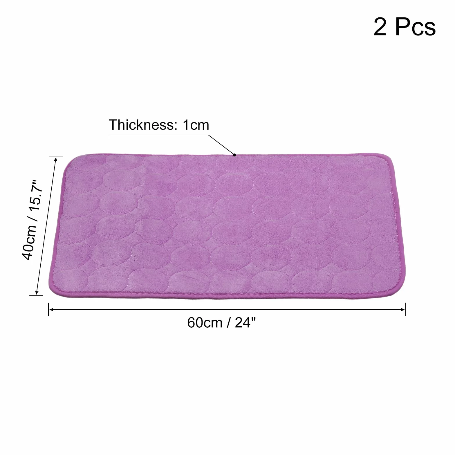 sourcing map Memoria Espuma Baño Alfombra 2uds, 15.7" x 24" Coral Vellón Baño Ducha Alfombra Antideslizantes Lavables Alfombras para Cocina Baño Pisos - Púrpura
