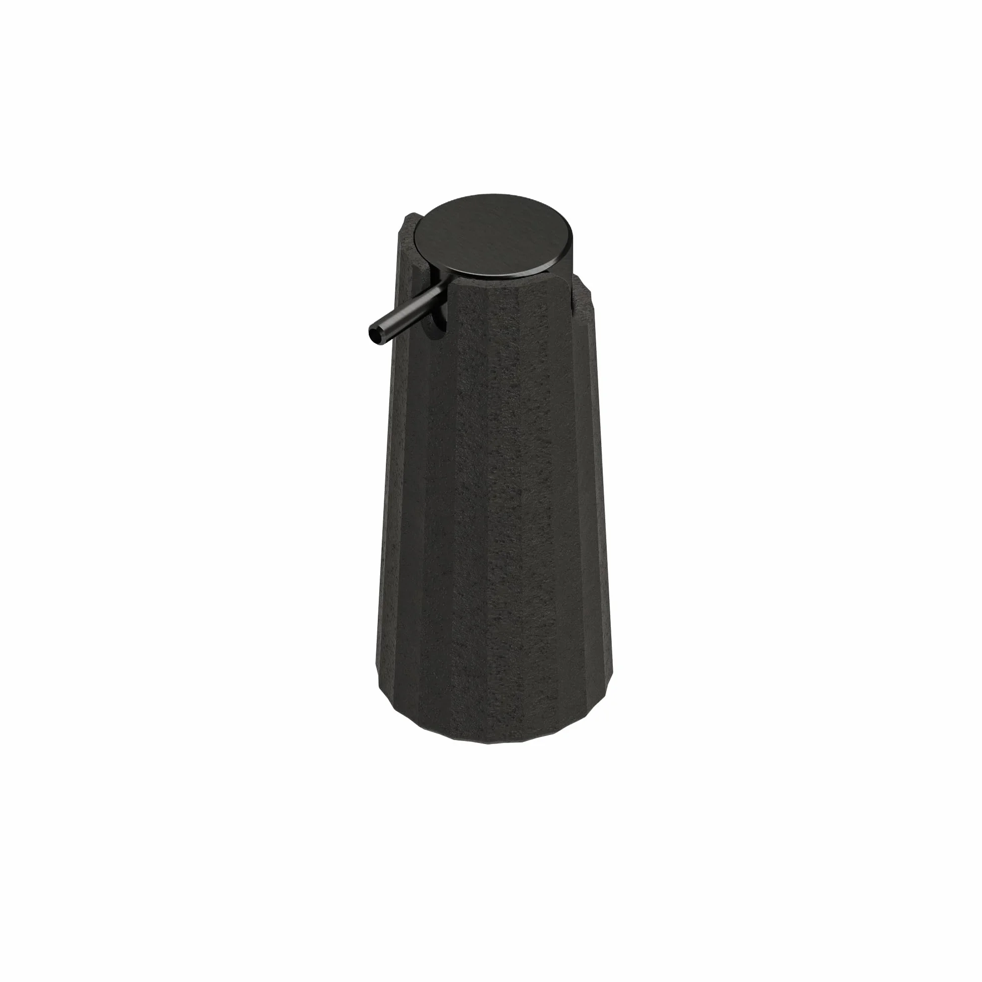 COSMIC Avenir Dispensador de Jabón para Baño de Diseño Moderno y Poligonal. Dosificador de Encimera para Aseo y Cocina de Plástico Reciclado. Accesorio Recargable de 200 Ml en Color Negro Natur