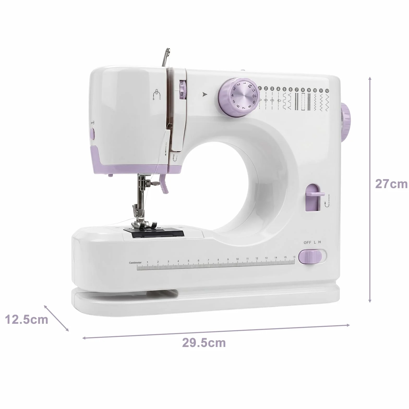 Máquina de coser eléctrica, 520 12 puntadas, minimáquina de coser doméstica multifuncional con pedal