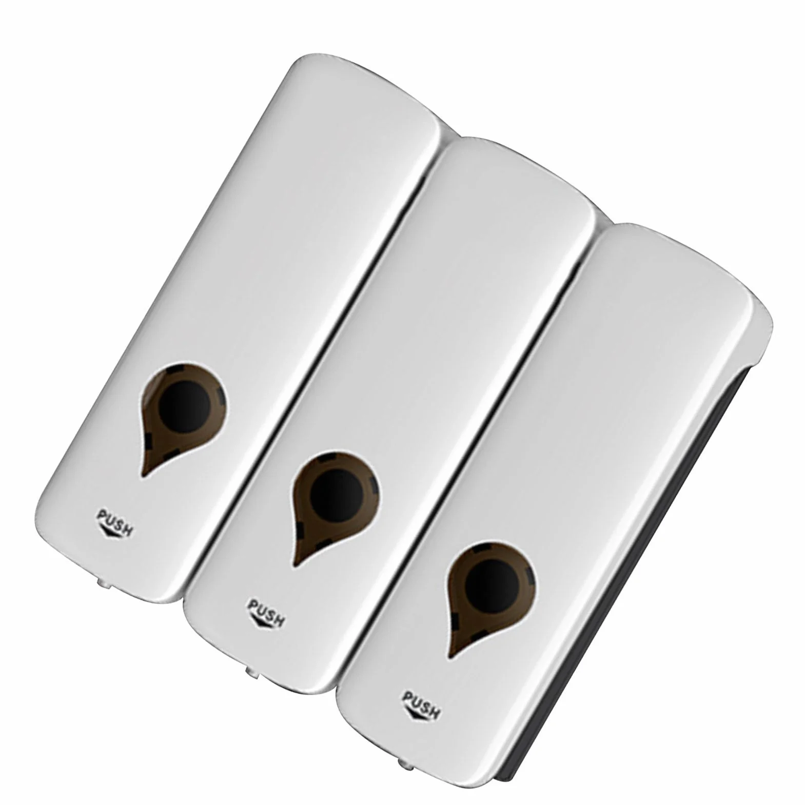 Jenngaoo Dispensador de jabon Manual de Pared 3x200ml, con Bomba antigoteo de plastico ABS Recargable para Bano Cocina