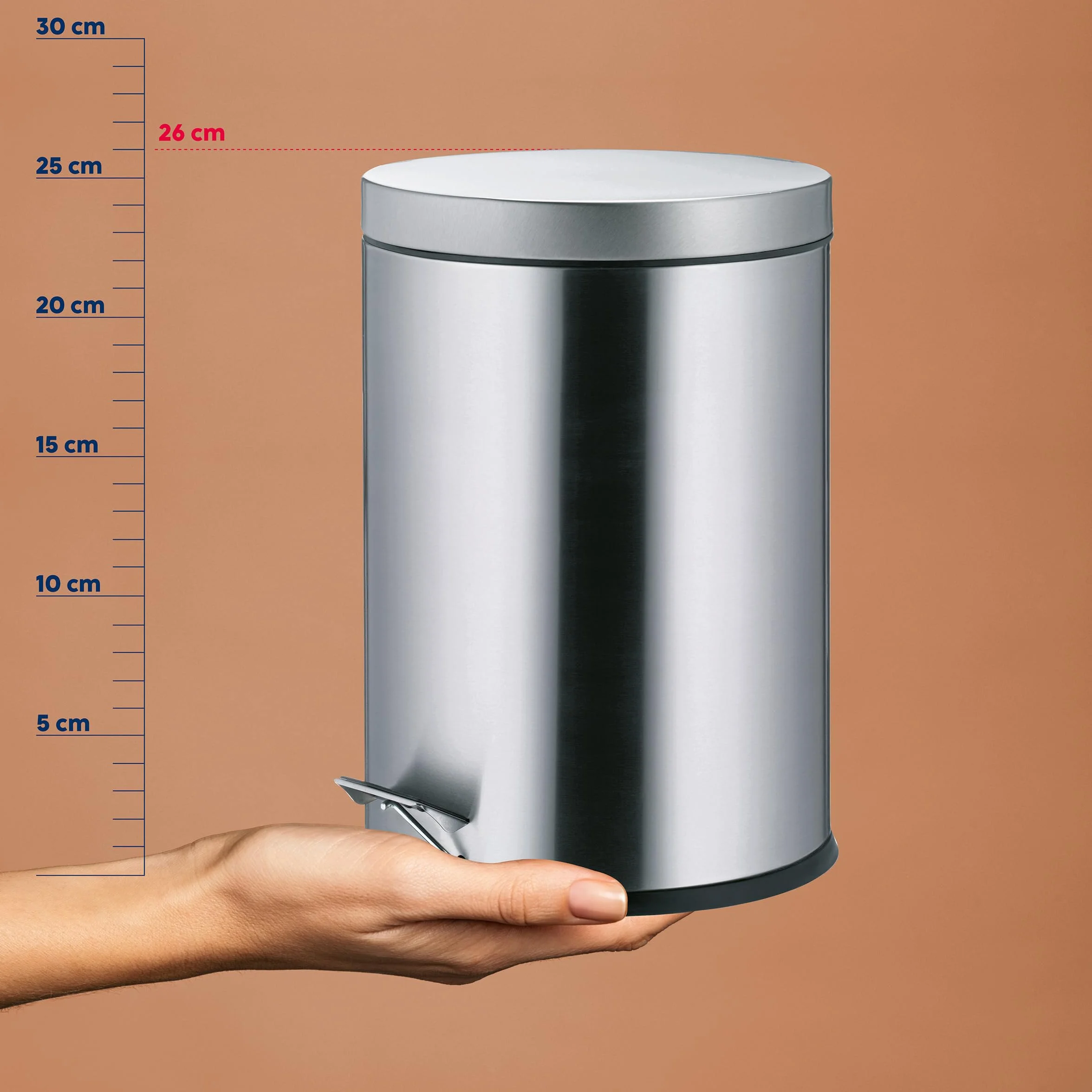 MONACO kela Cubo de basura acero inoxidable 3L mate con pedal