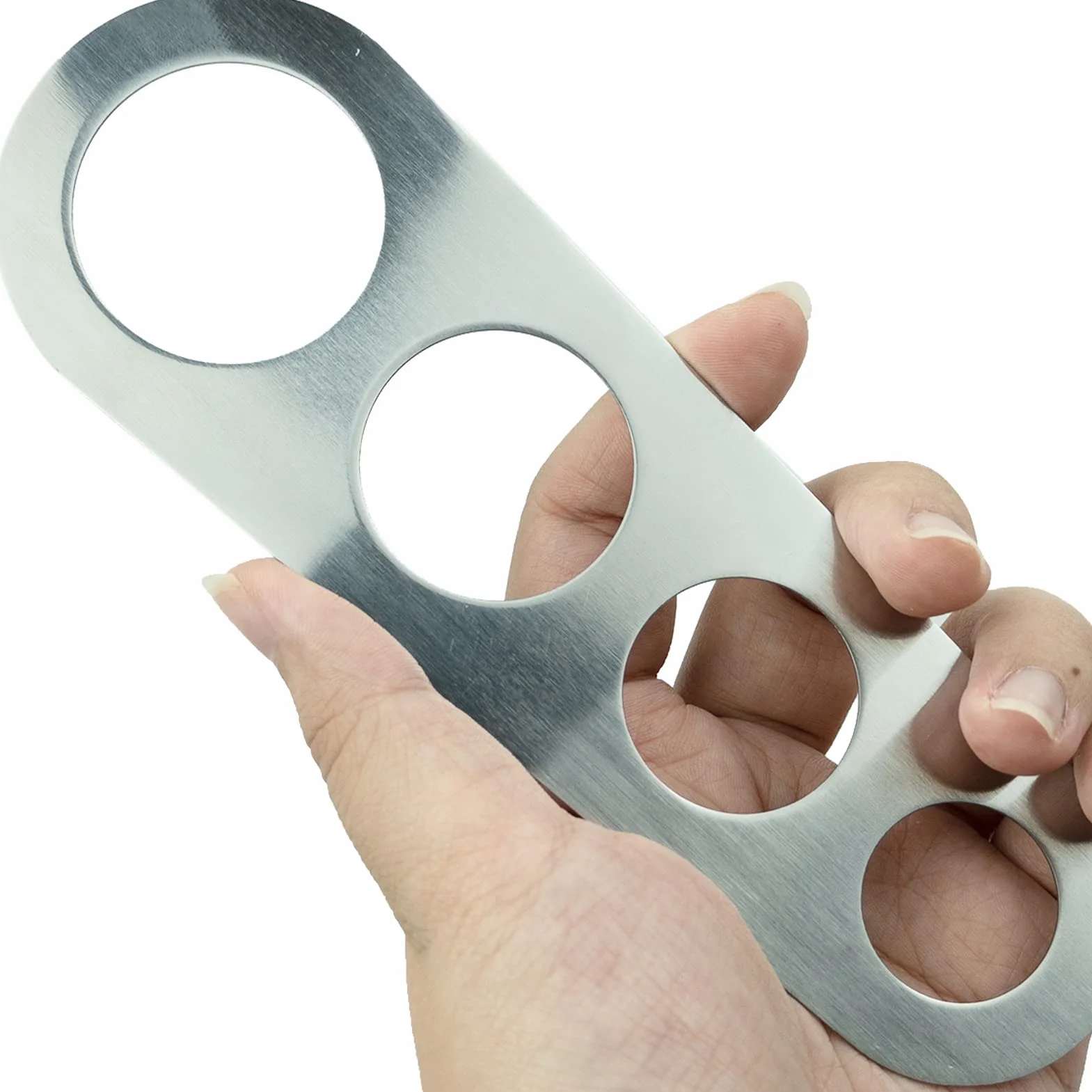 Medidor de espaguetis de acero inoxidable de 4 agujeros, medida de pasta, control de porciones