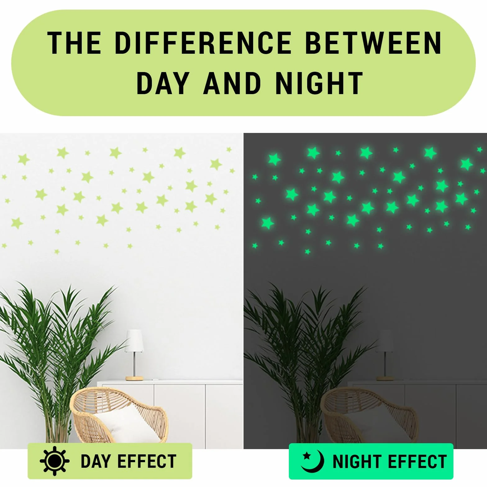 Pegatinas Fluorescentes Estrellas Luminosas para Niños Decoración Dormitorio Infantil