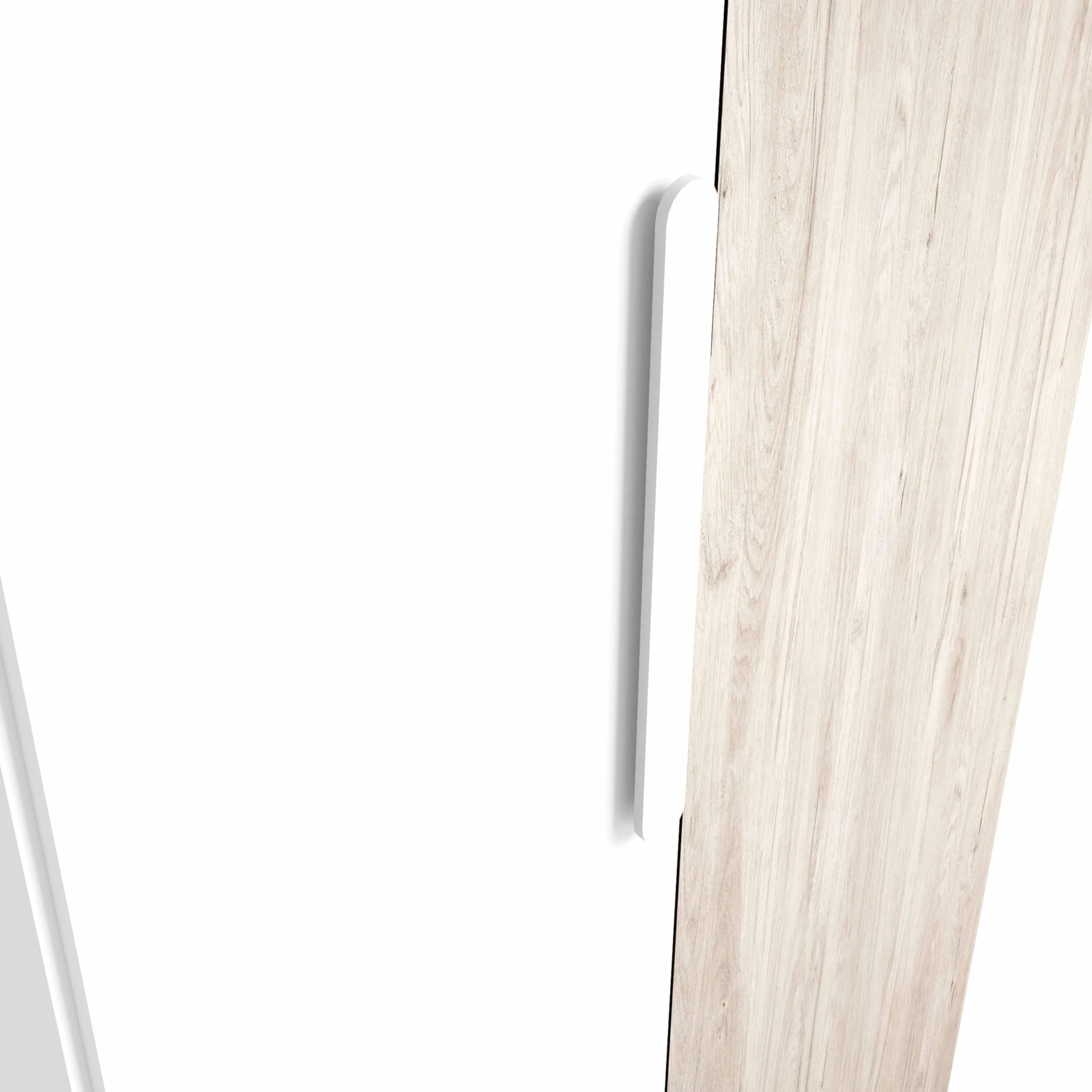 Miroytengo Mueble Armario para Habitación Dormitorio Juvenil Estelle Estilo Nórdico en Color Blanco Mate y Roble Sahara con 2 Puertas 90x200 cm