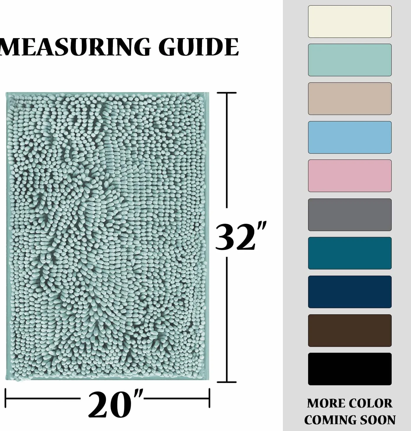 Alfombra de baño de microfibra suave, extragruesa, peluda, de secado rápido, antideslizante, no se puede lavar a máquina, color 50 x 80 cm