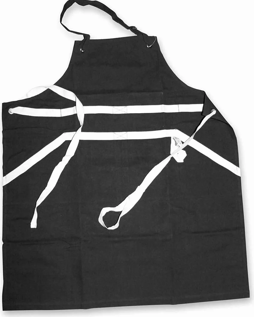 LE CREUSET Delantal de chef, Lona 100% algodón, 88 cm largo, Negro, 95000700000000