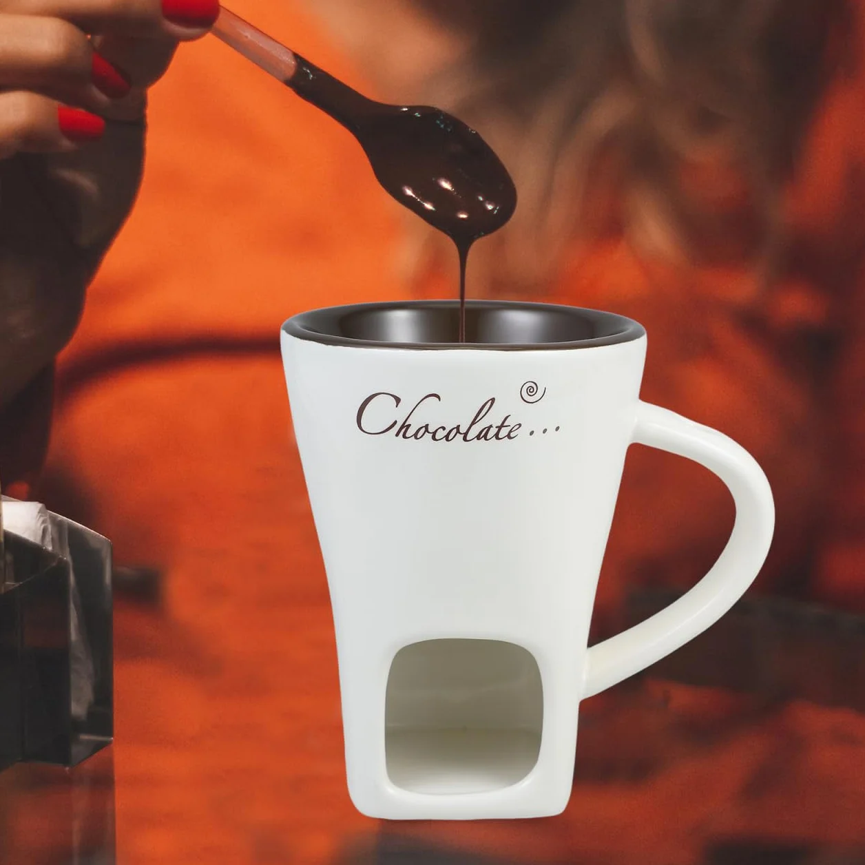 Garneck 2 Juegos Olla multifunción Chocolate Fondue Mini Olla cerámica Calentador Queso
