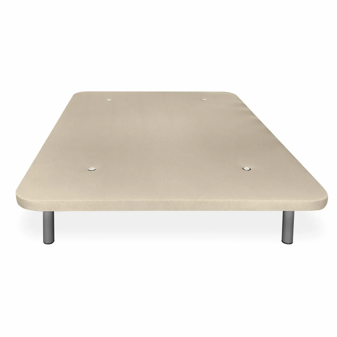 amuéblate online - Base Tapizada 3D Reforzada, Gran Estabilidad con 5 Barras Transversales y 6 Patas metálicas roscadas de 27cm, 90 x 200, Beige