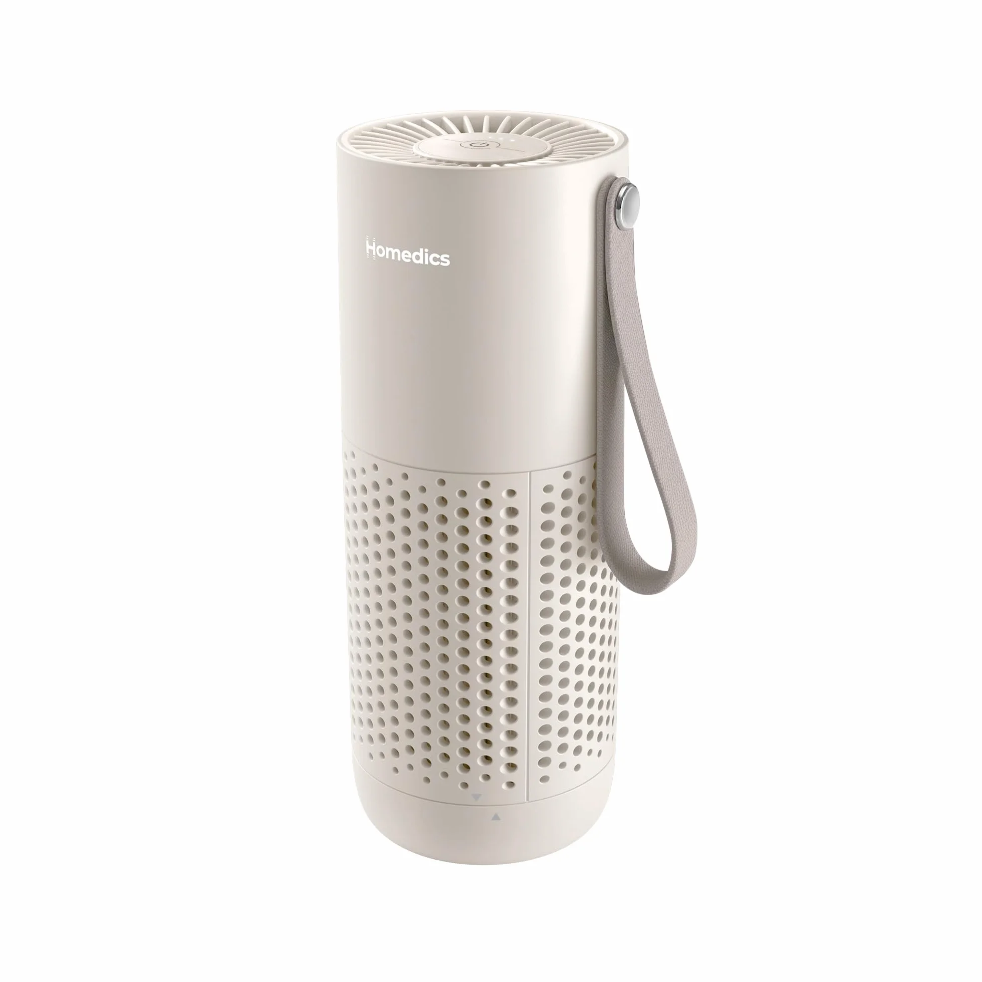 Homedics WhisperPure Mini Purificador de Aire, Filtro Tipo HEPA, Piedra | Portátil Inalámbrico, Filtración 3 en 1, 3 Velocidades, 8 Horas de Autonomía, Dormitorio, Hogar y Coche