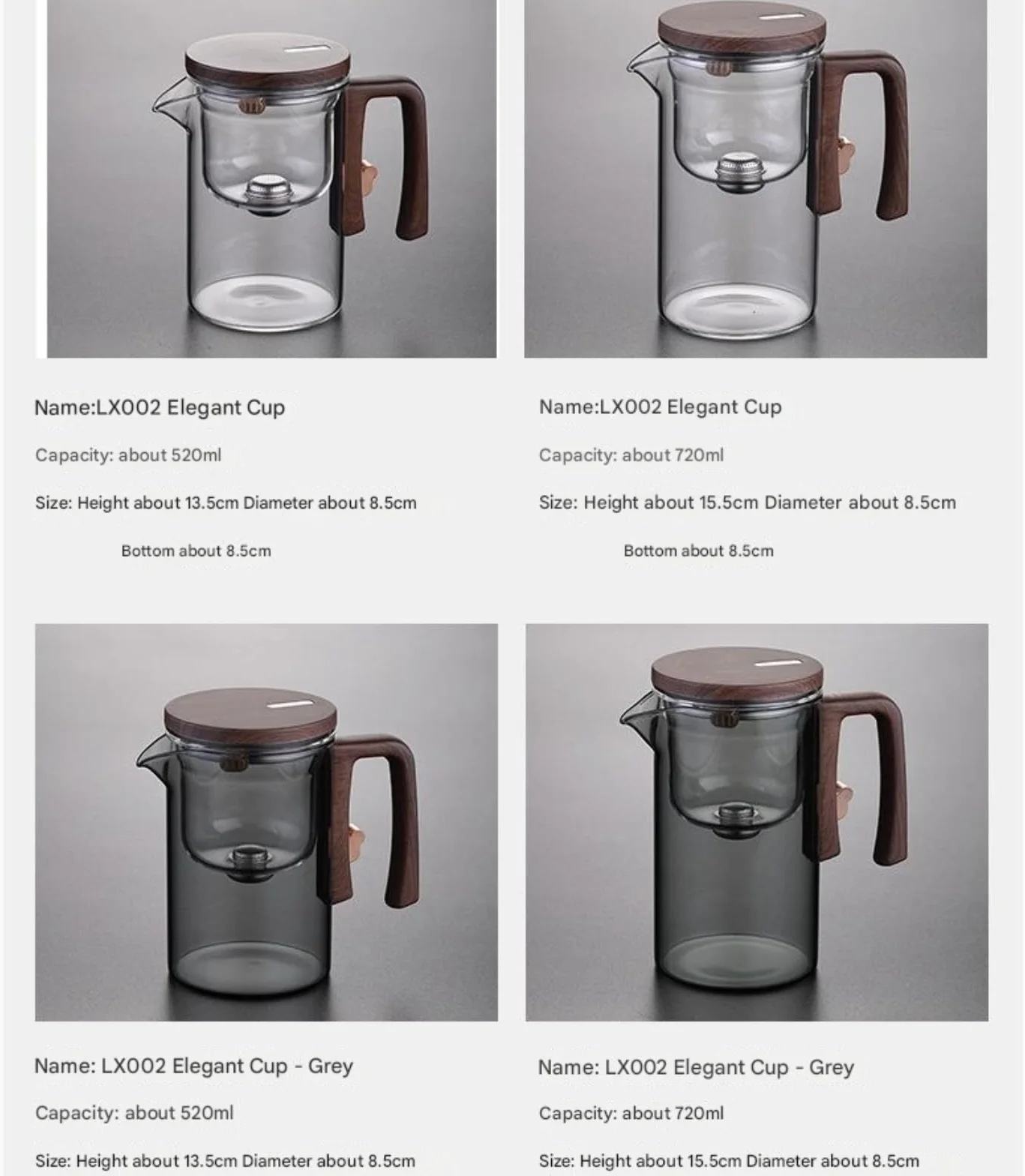 Tetera mágica de cristal con mango de madera, tetera mágica Enchanti para té de hojas sueltas, diseño elegante para los amantes del té