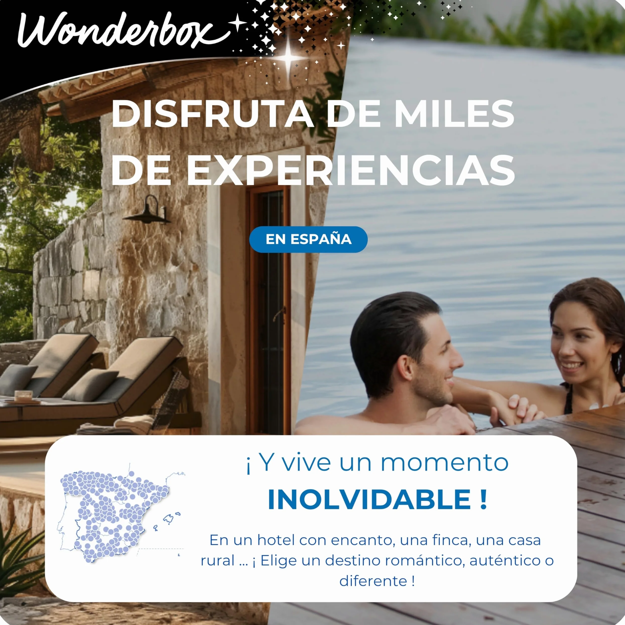 WONDERBOX - Caja Regalo - Escapada Enológica - para 2 Personas | 1 noche con desayuno y visita a bodega y/o cata - Más de 100 estancias - Bodegas con D.O, hoteles de 4*, hoteles rurales
