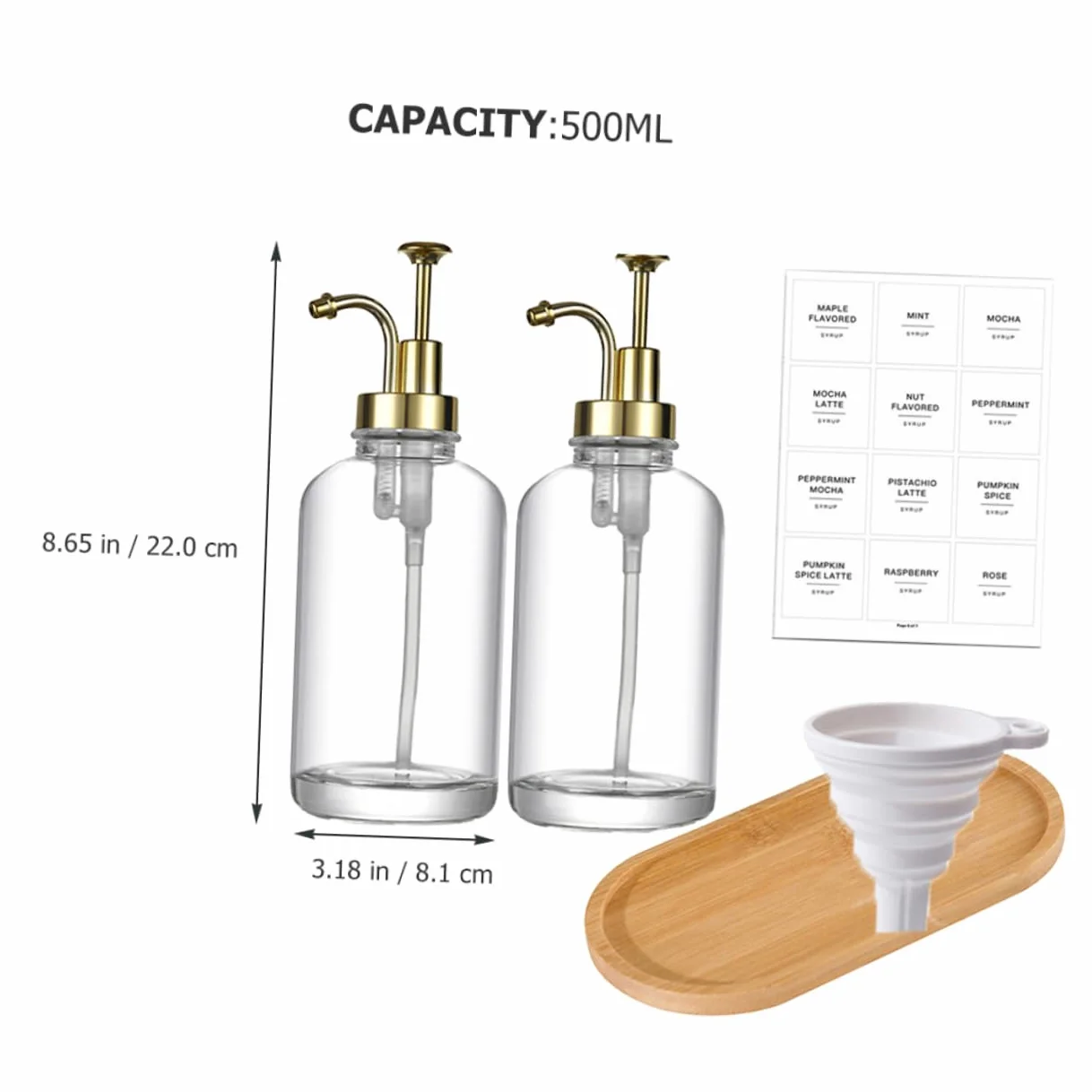MAGICLULU Botella De Vidrio Tipo Pulsador Dispensador De Jabón De Baño 500ml Transparente Fácil De Usar