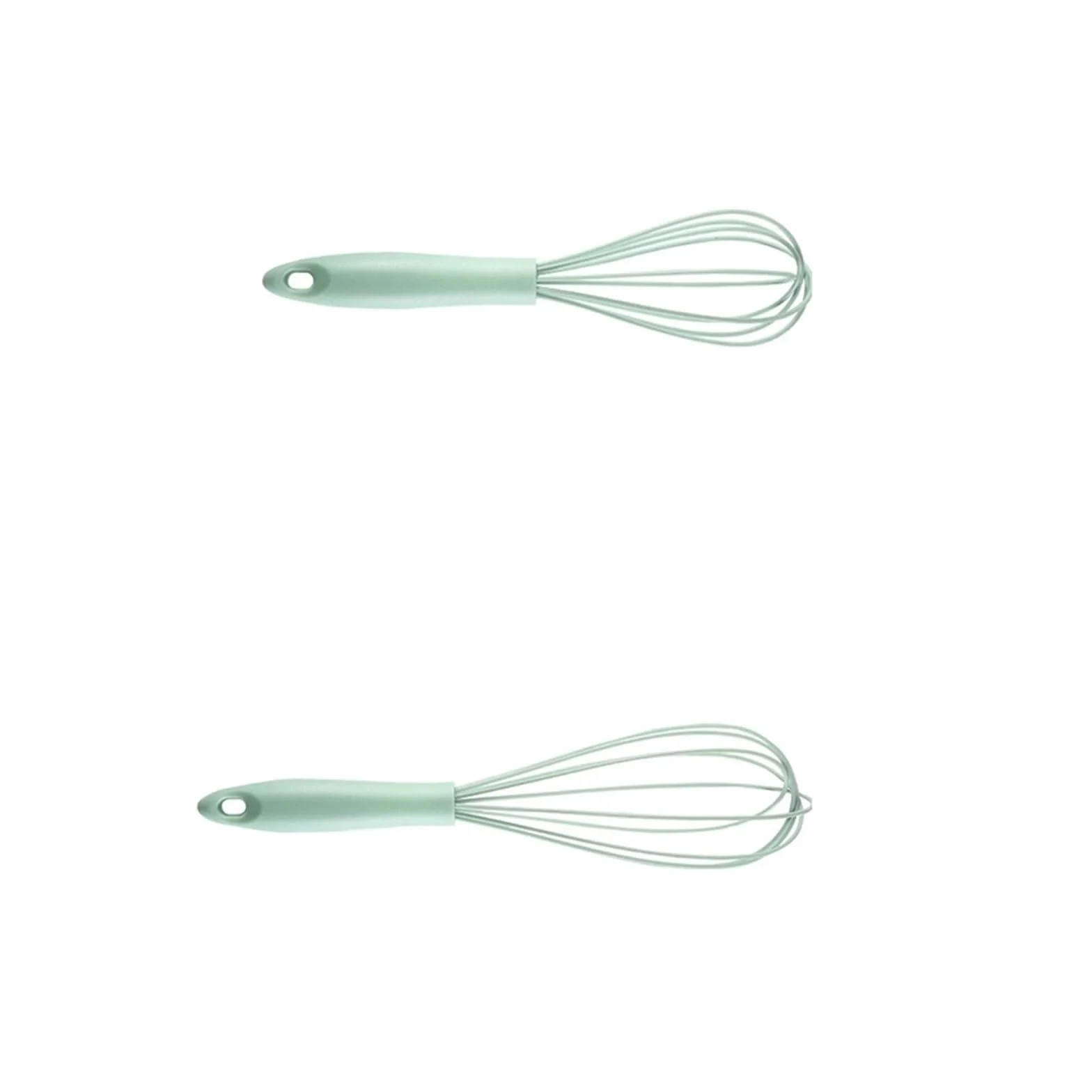 Batidor de huevos manual, globo silicona que ahorra espacio for uso en la cocina(2pcs Green 10 12in)