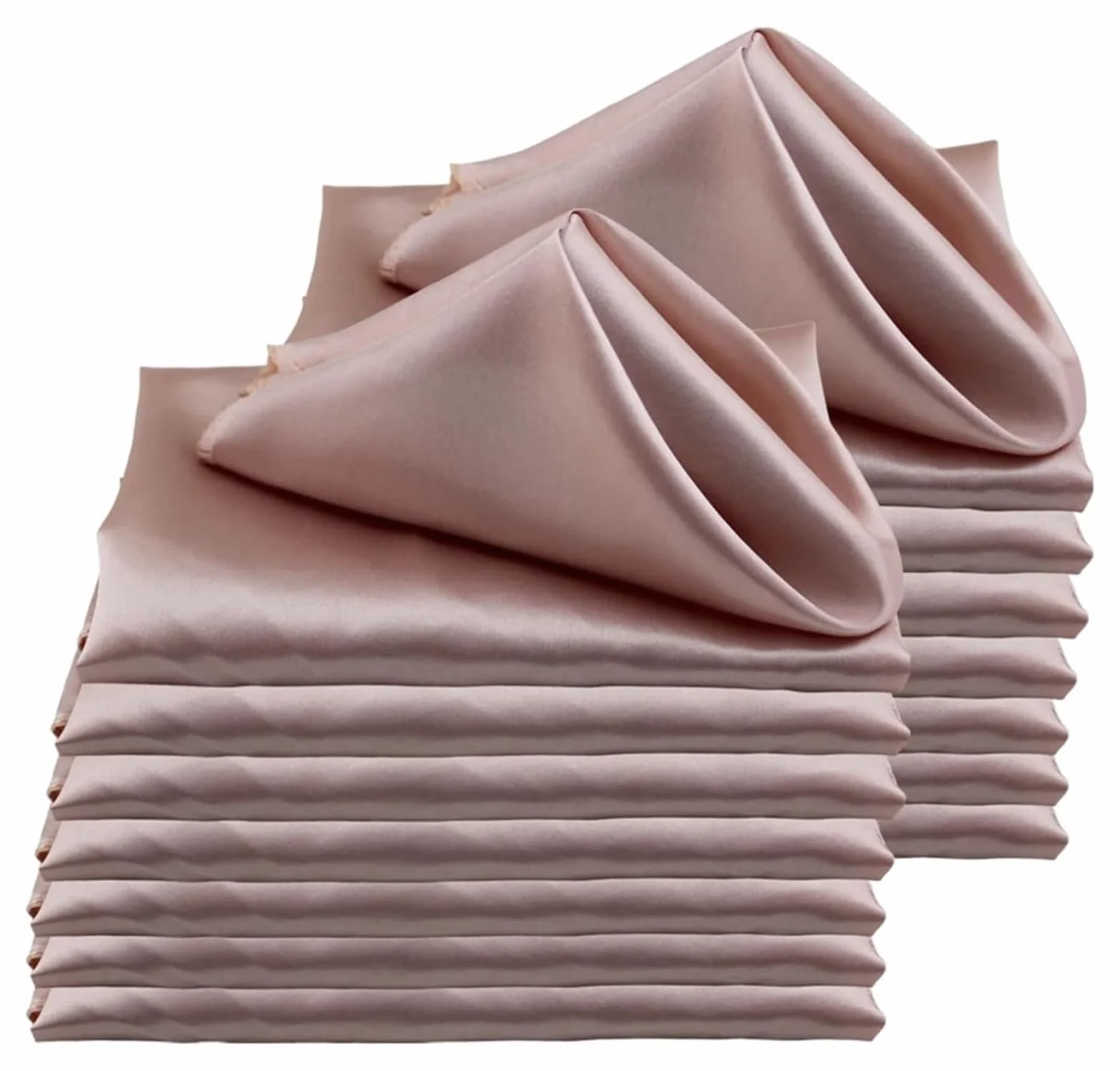 Napoles de Tela de algodón, Servilletas De Mesa 50 Piezas 30x30cm Cuadradas Satén Multicolor(Rose Gold)