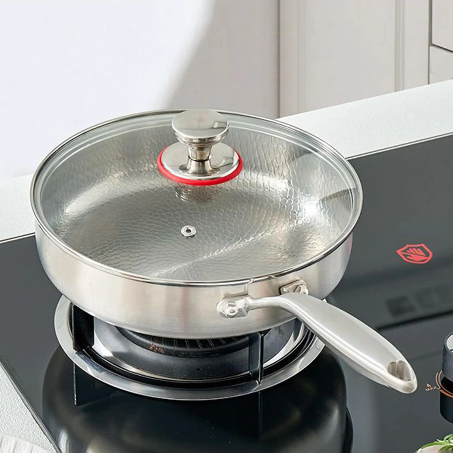 Sartén Titanio Antiadherente Utensilios de Cocina Antiadherentes | Sartén para Tortillas y Cocina Para Cocineros Domésticos Principiantes Preparación Comidas Huevos Tortillas Carnes Camping
