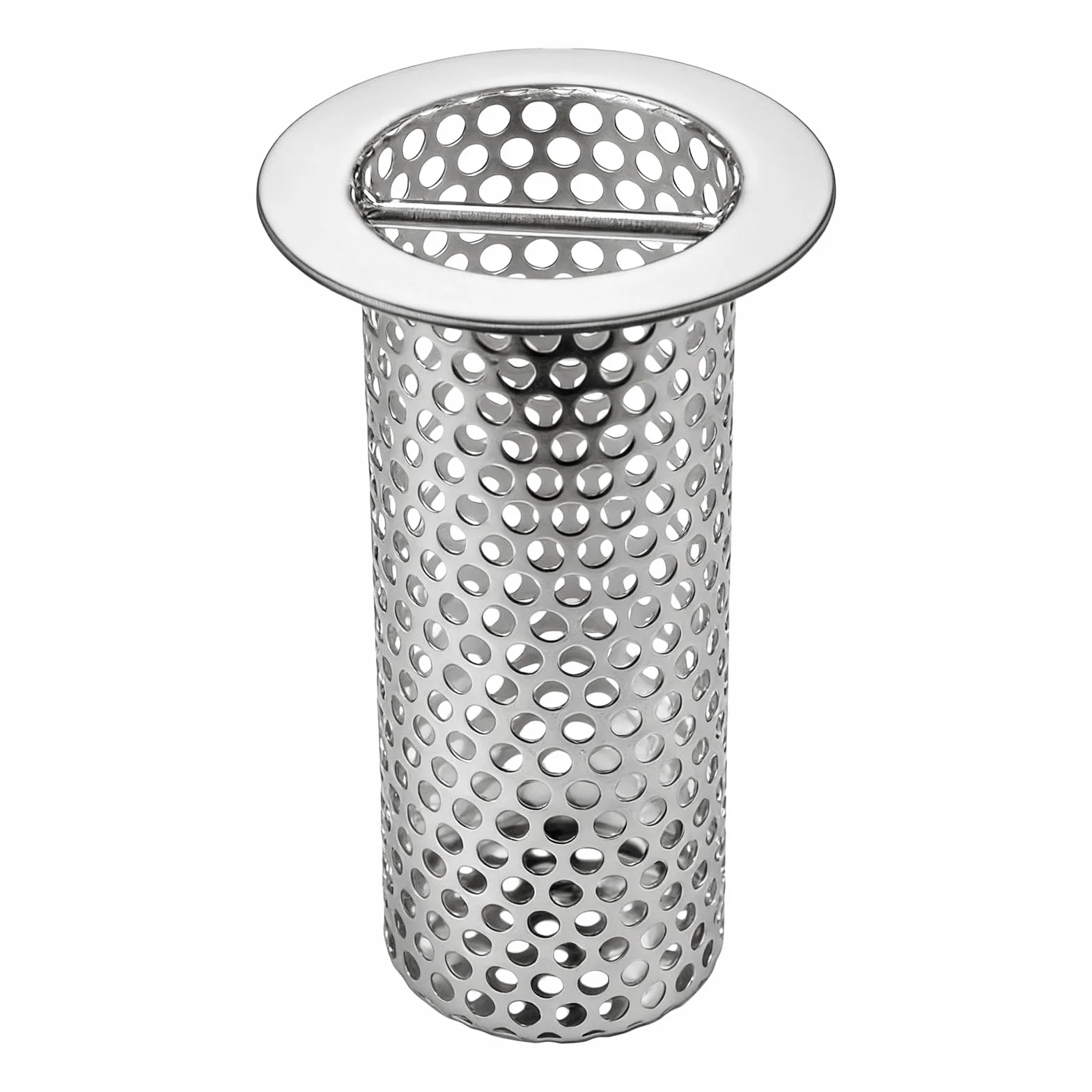 Colador de drenaje de suelo comercial de 3 pulgadas, 6 pulgadas de alto con asa de transporte, filtro de drenaje de piso de acero inoxidable 316, cesta de drenaje finamente pulida para fábrica,