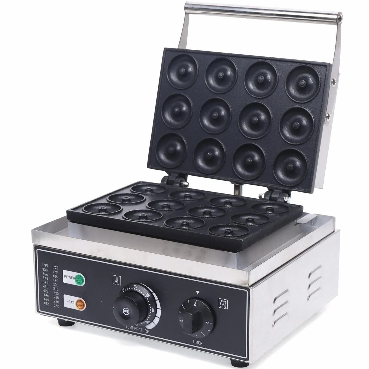 Donut Maker Machine Donut Baker - Máquina de donuts eléctrica (1500 W) - Máquina de gofres para 12 mini rosquillas